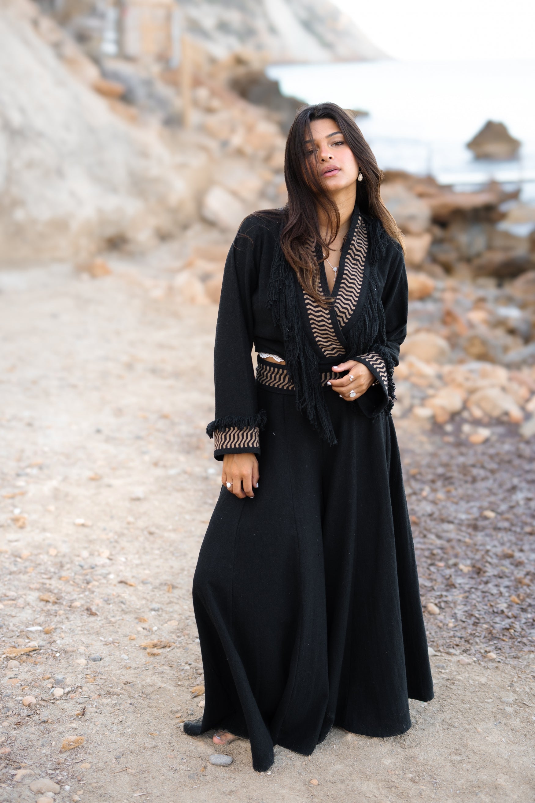 Bohemian top in black van ibzmode, Brands of Ibiza