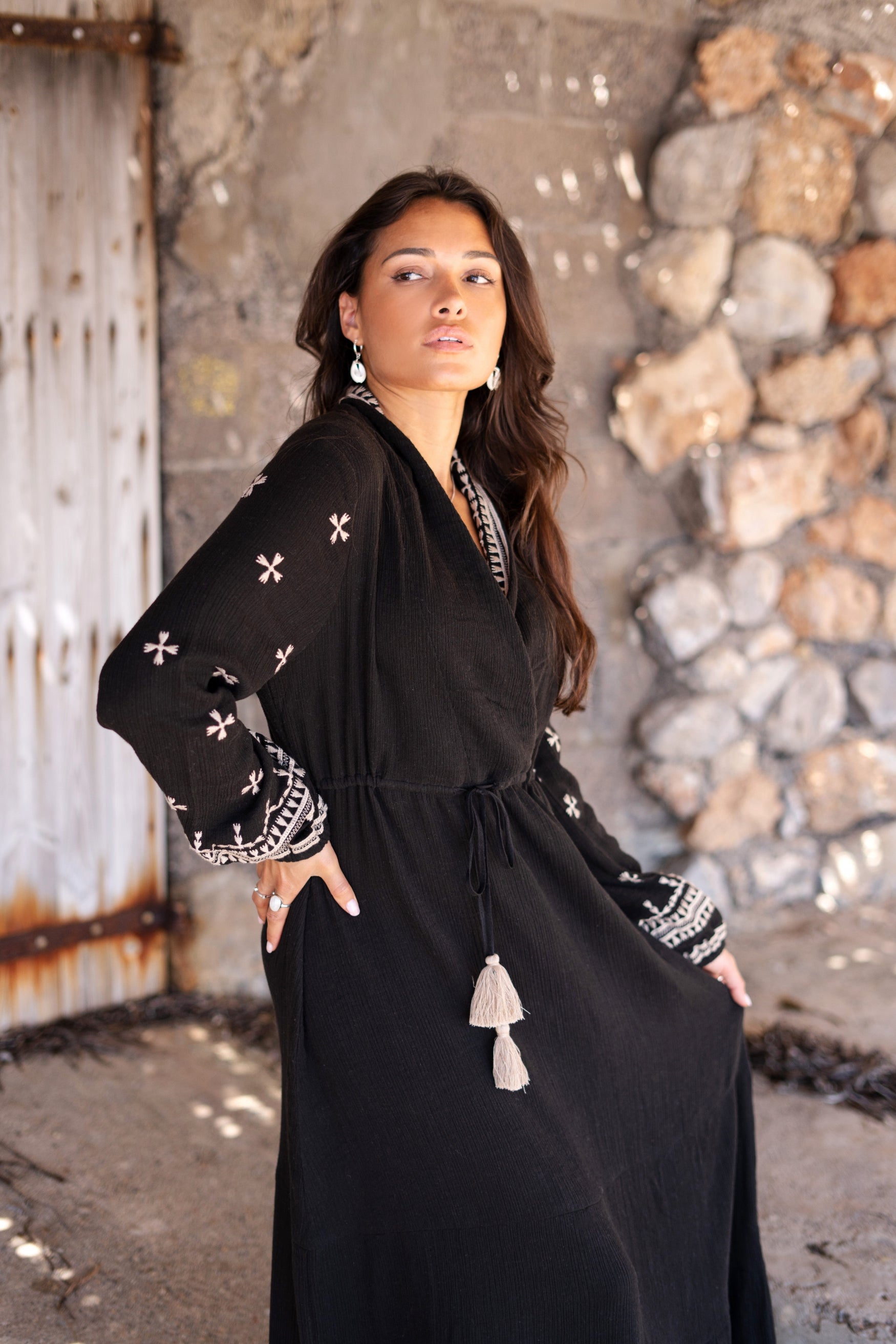 Bohemian jurk in black van ibzmode, Brands of Ibiza