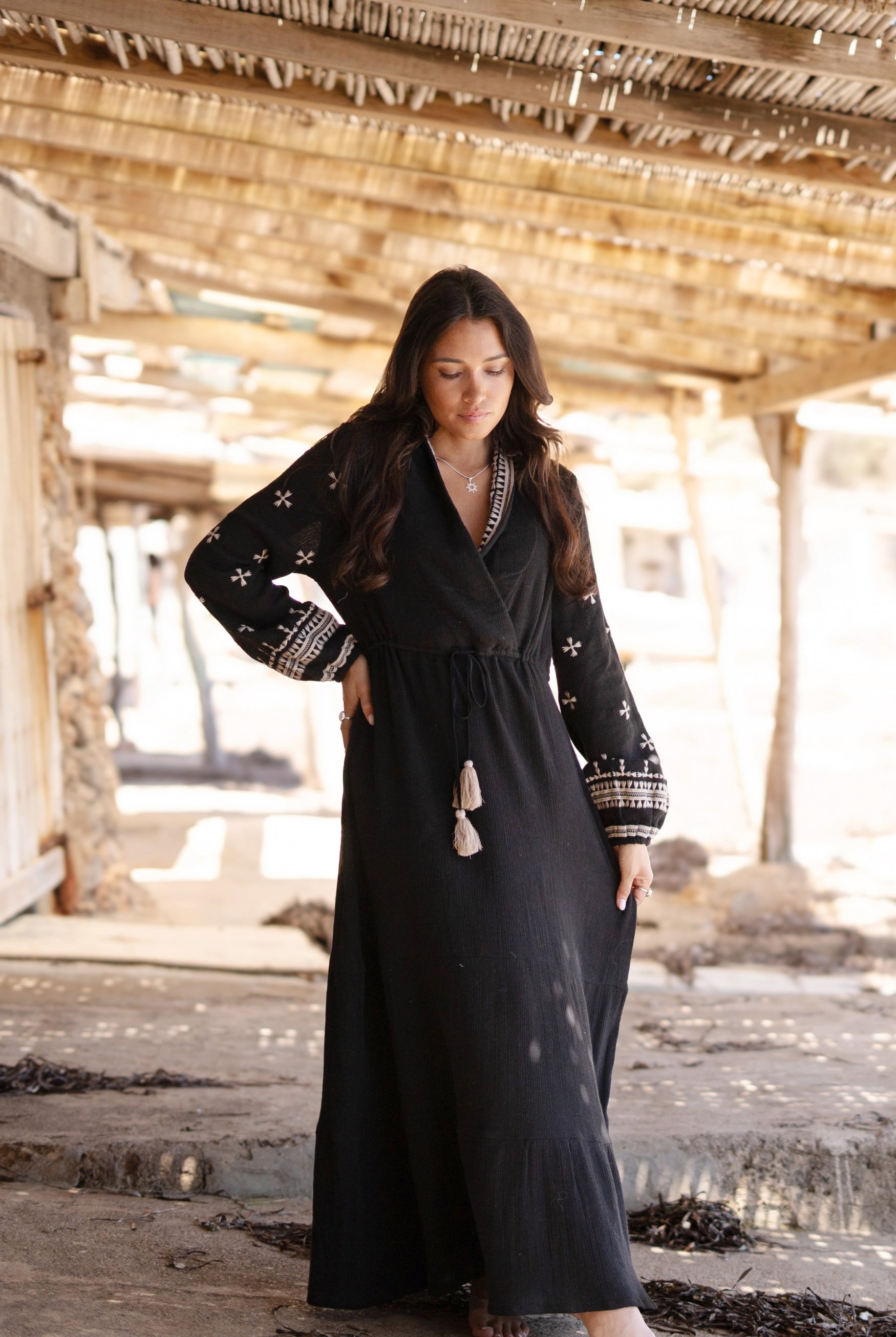 Bohemian jurk in black van ibzmode, Brands of Ibiza