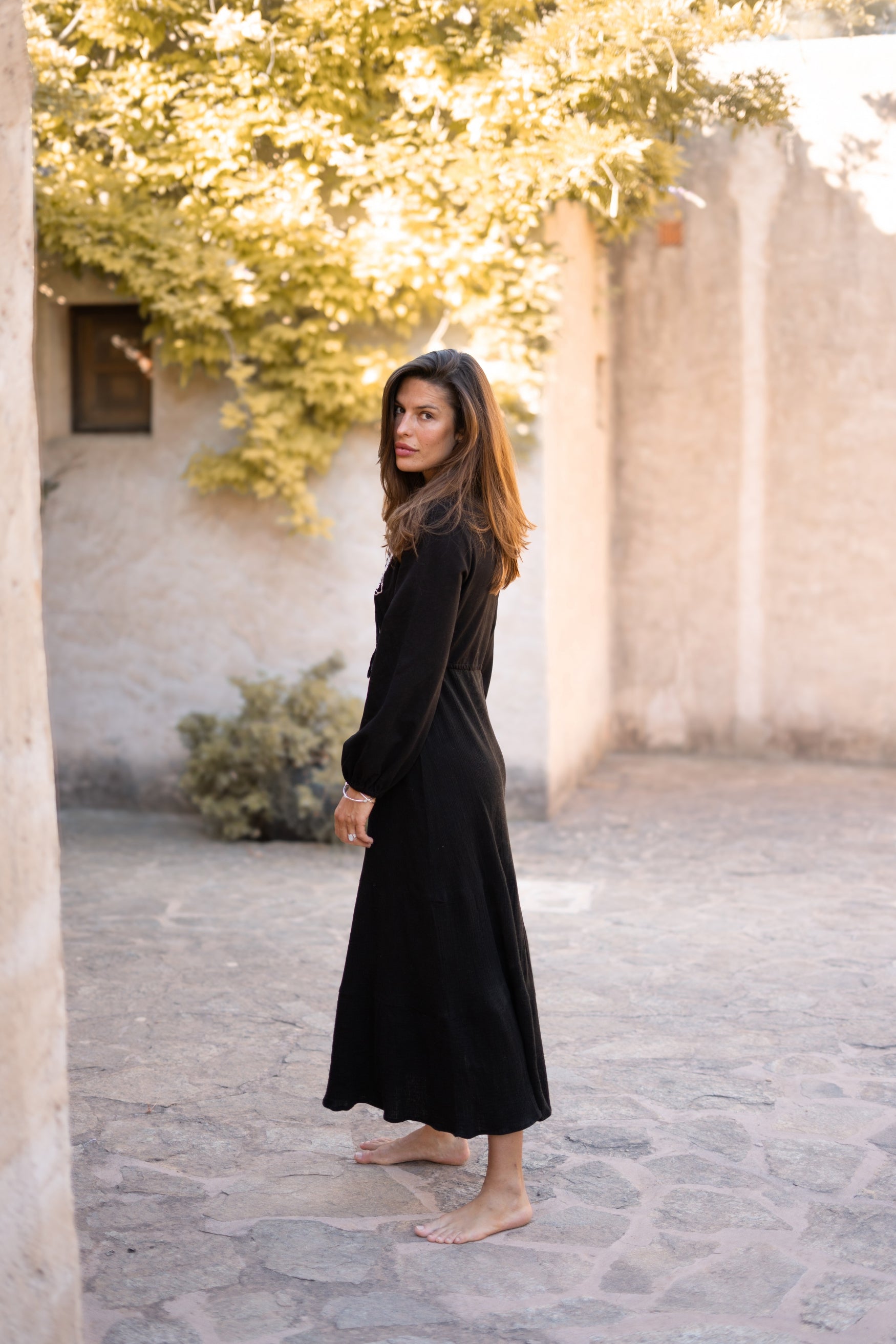 Bohemian jurk in black van ibzmode, Brands of Ibiza