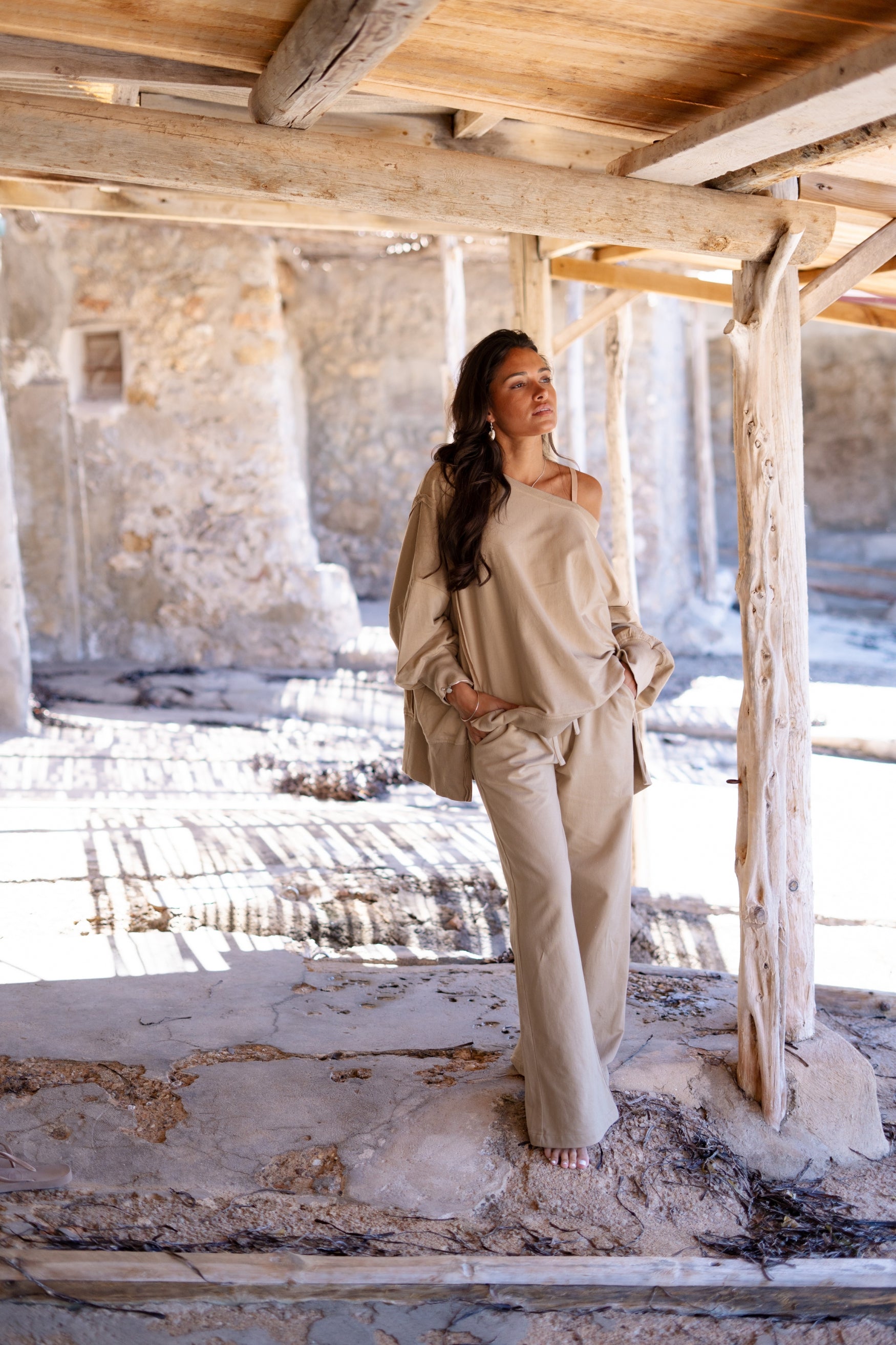 Bohemian broek in taupe van ibzmode, Brands of Ibiza