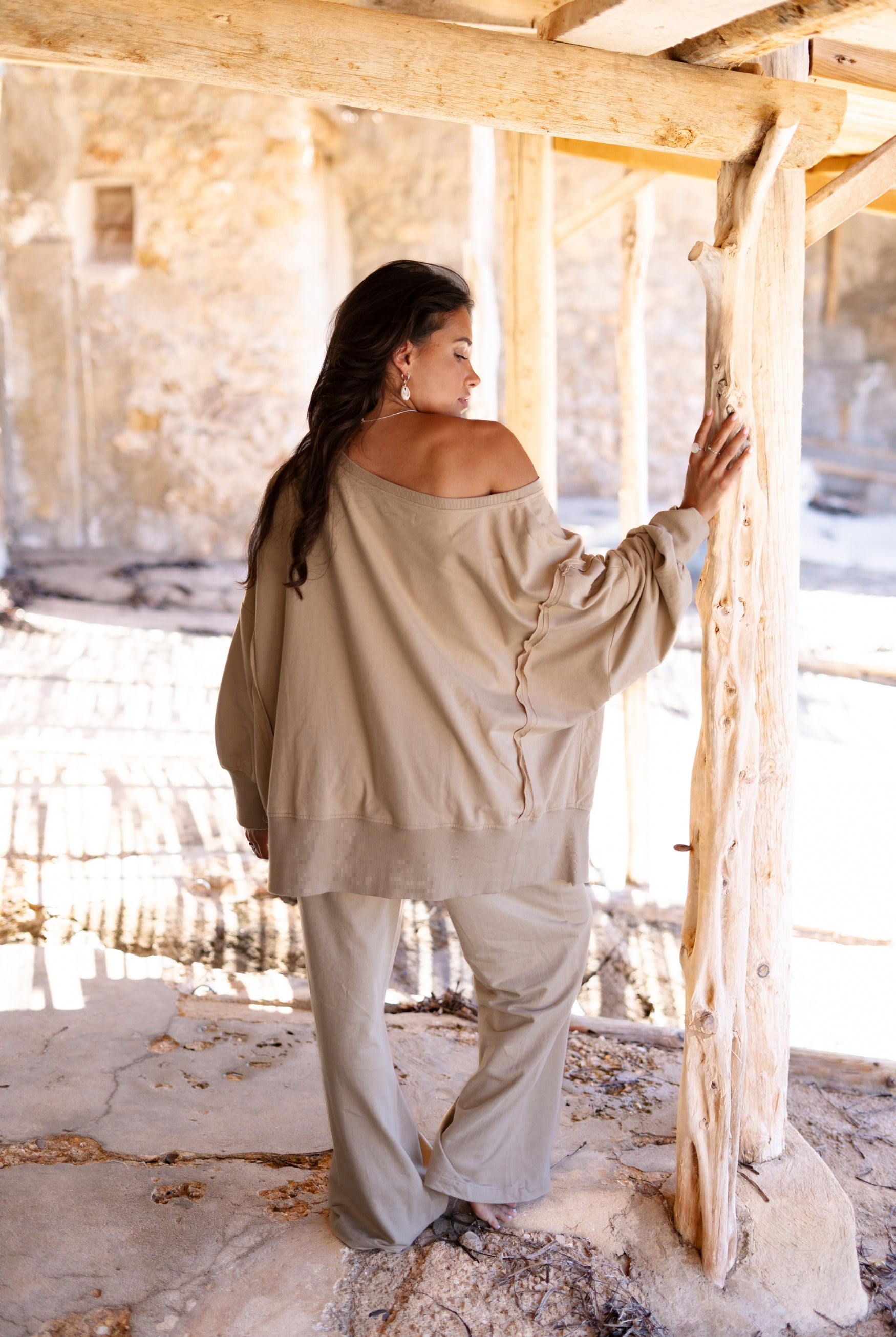 Bohemian broek in taupe van ibzmode, Brands of Ibiza