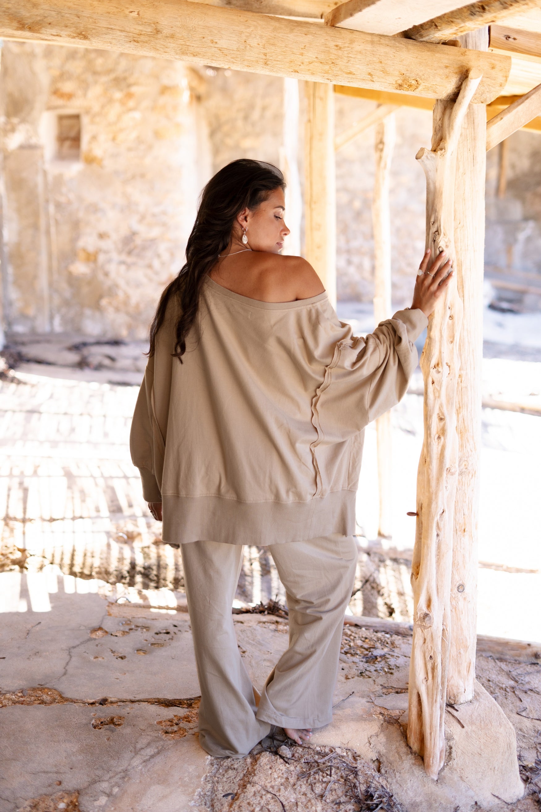 Bohemian broek in taupe van ibzmode, Brands of Ibiza