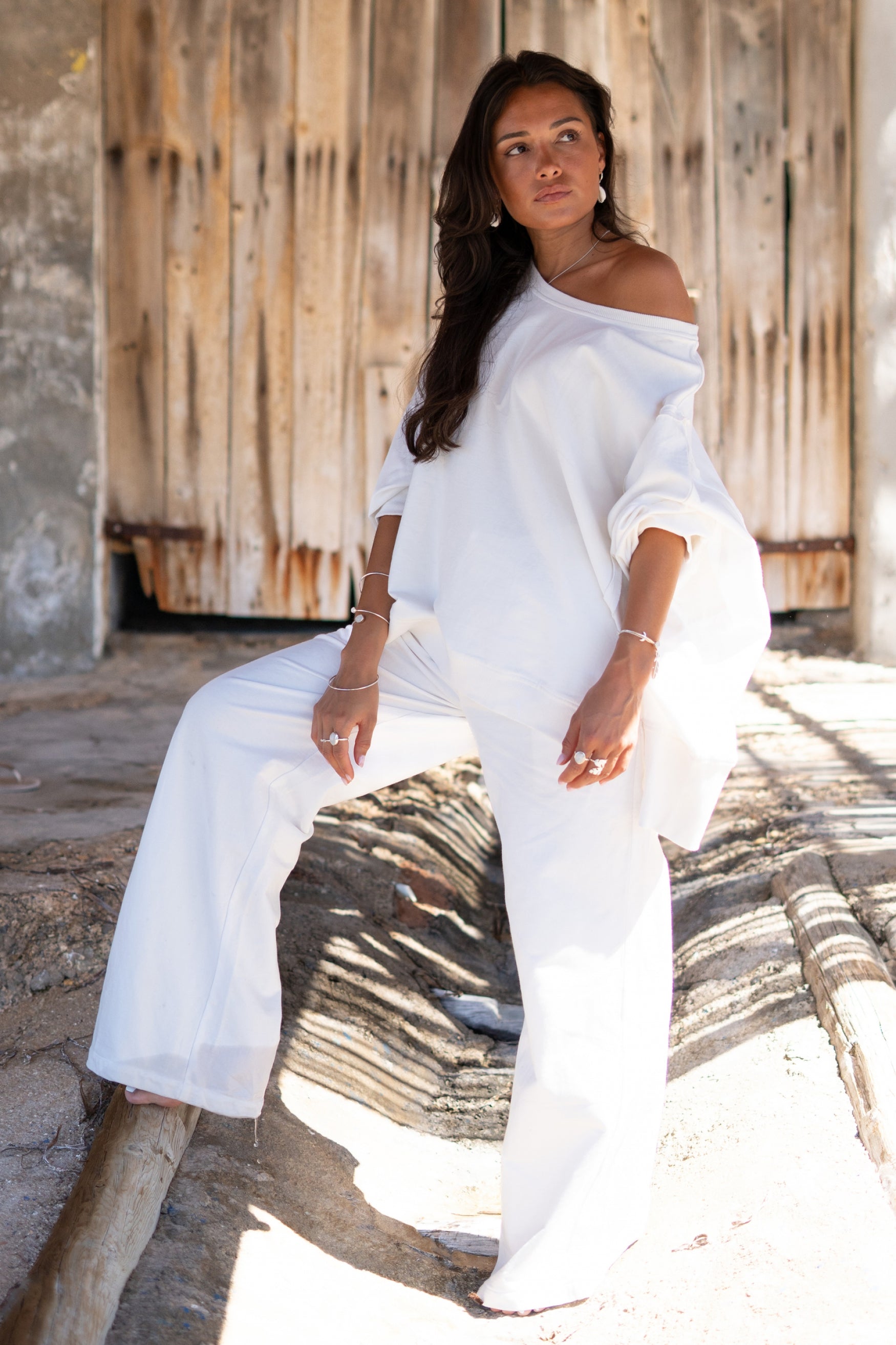 Bohemian broek in ecru van ibzmode, Brands of Ibiza