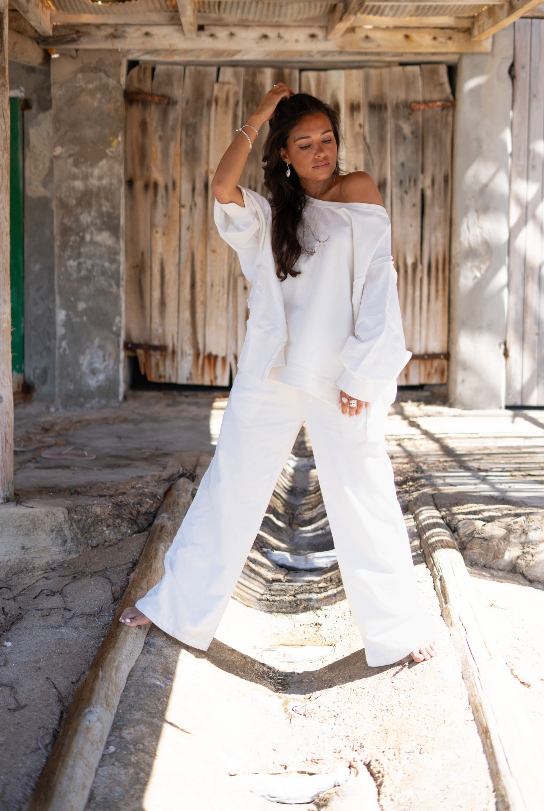 Bohemian broek in ecru van ibzmode, Brands of Ibiza