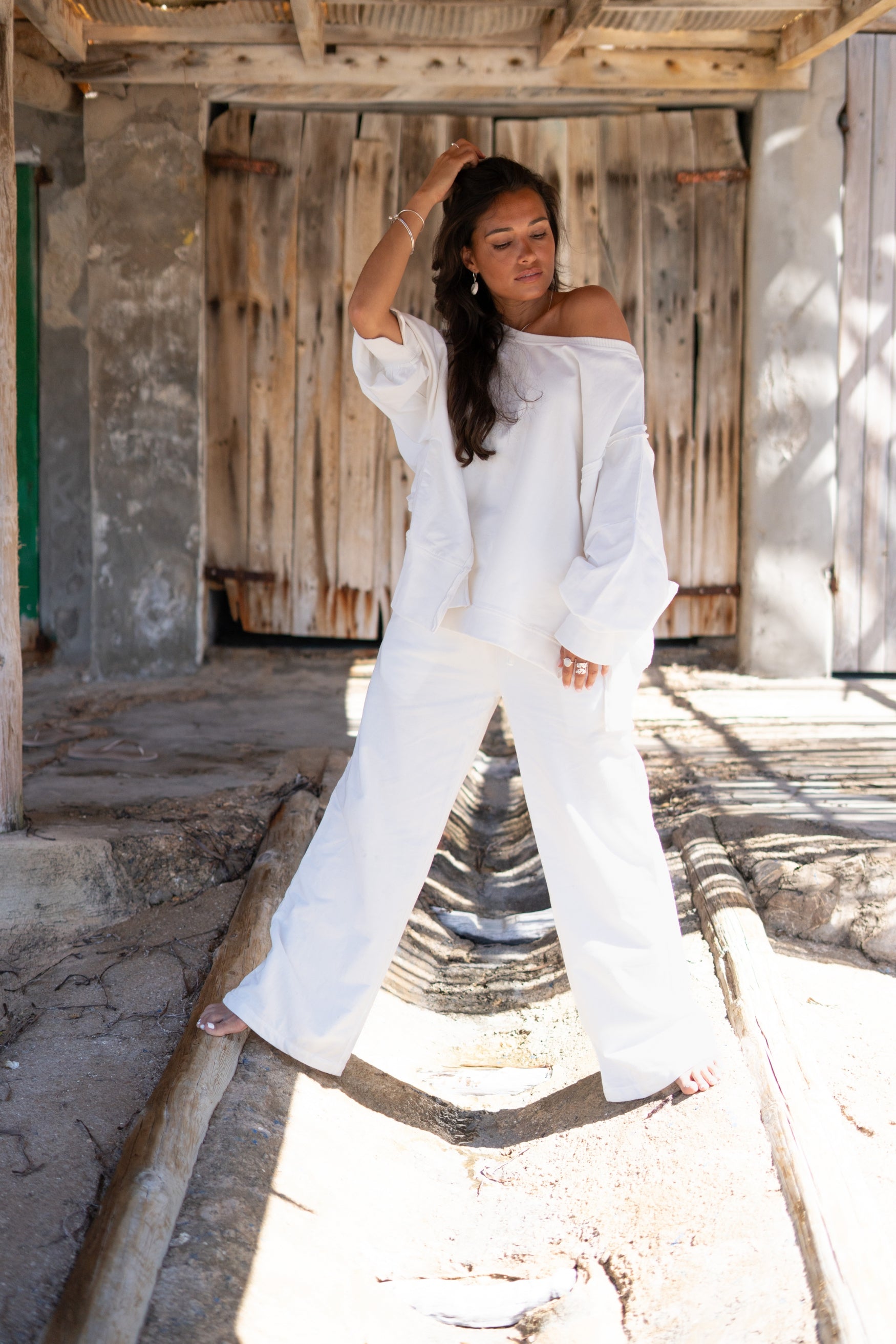 Bohemian broek in ecru van ibzmode, Brands of Ibiza