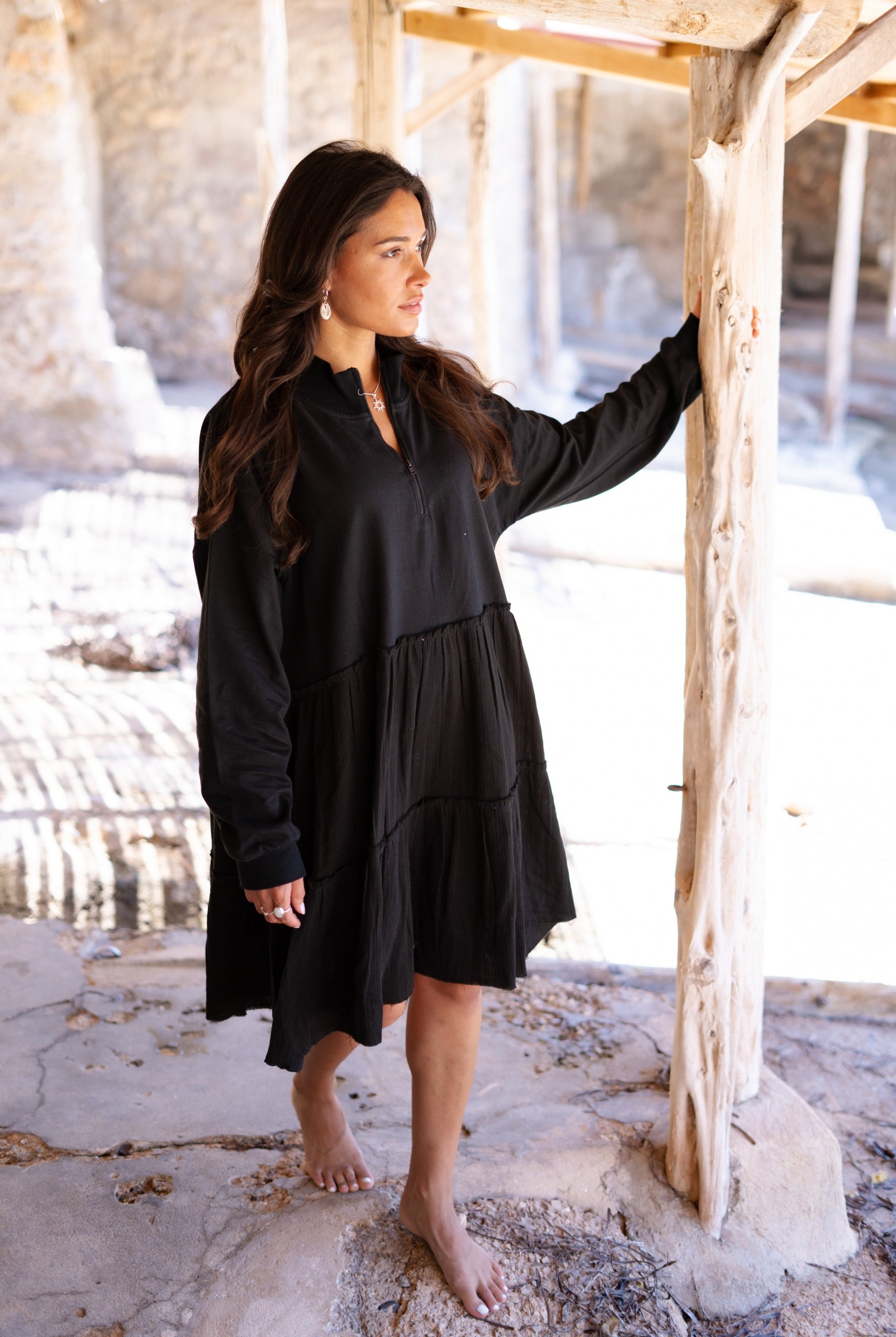 Bohemian jurk in black van ibzmode, Brands of Ibiza