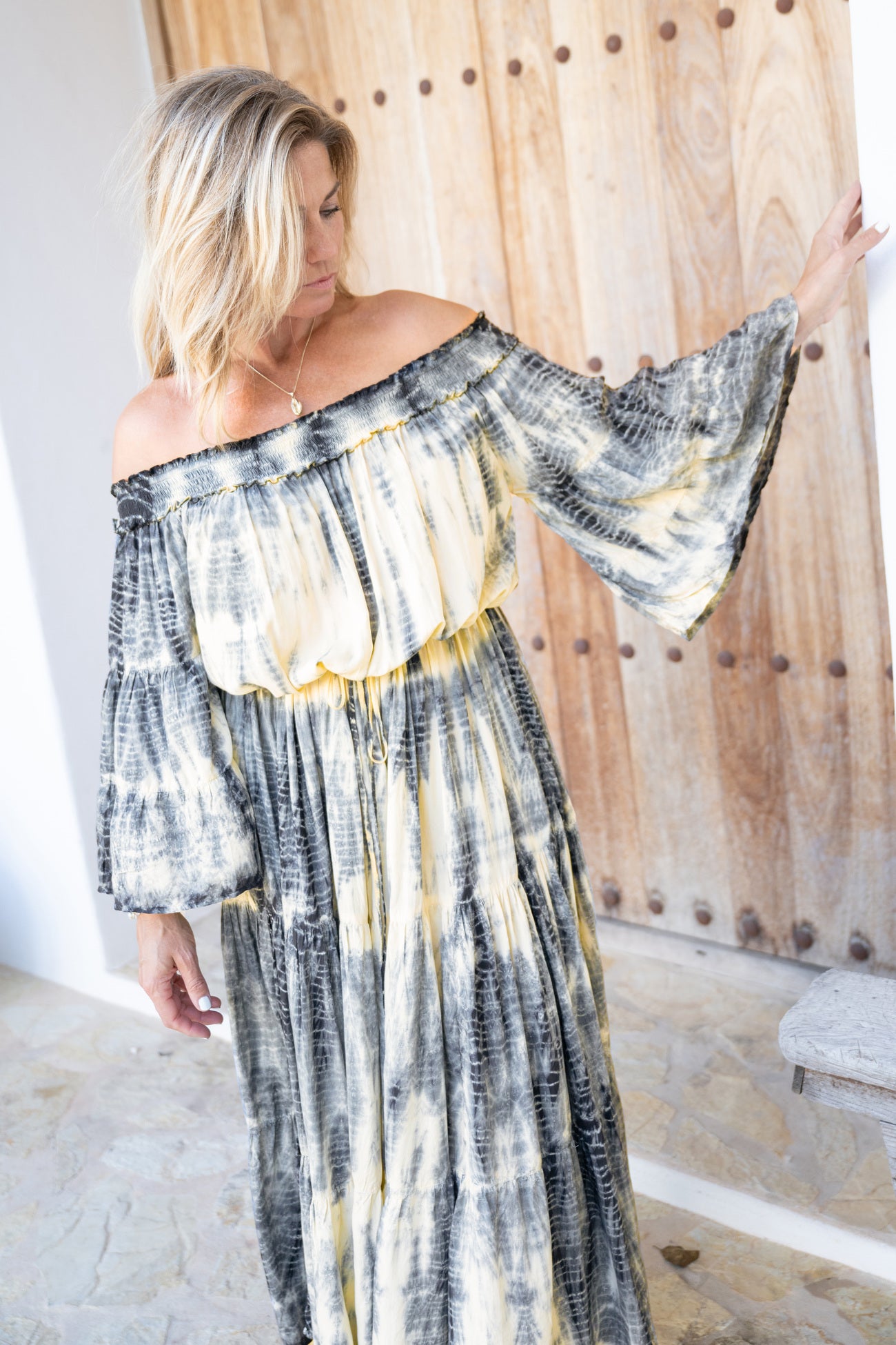 Bohemian jurk in sand van ibzmode, Brands of Ibiza