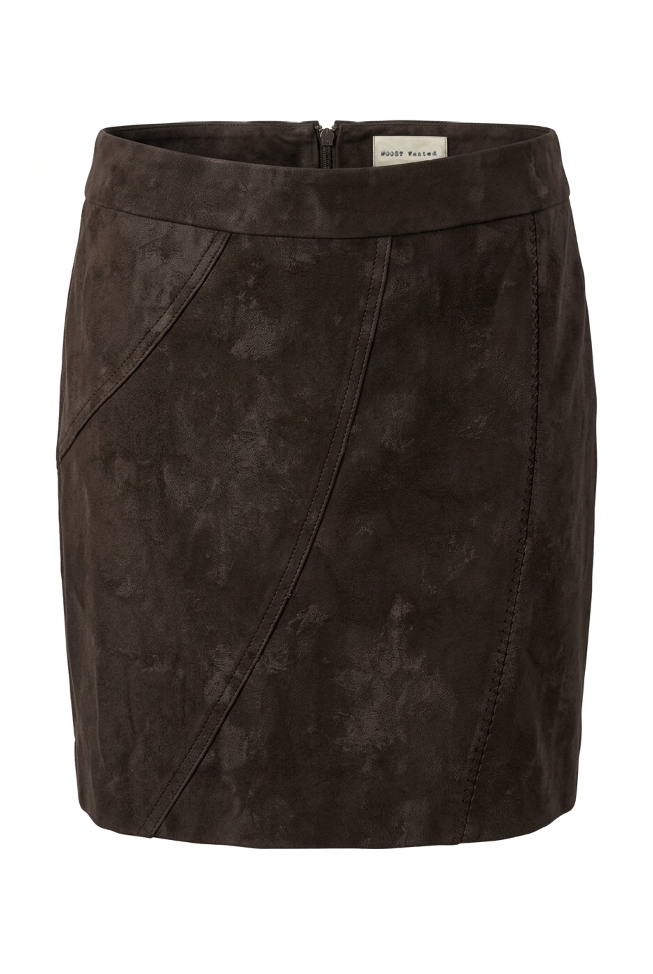 MOOST Wanted Saloon Skort Dark Brown donkerbruine skort met overslag en decoratieve metalen gesp