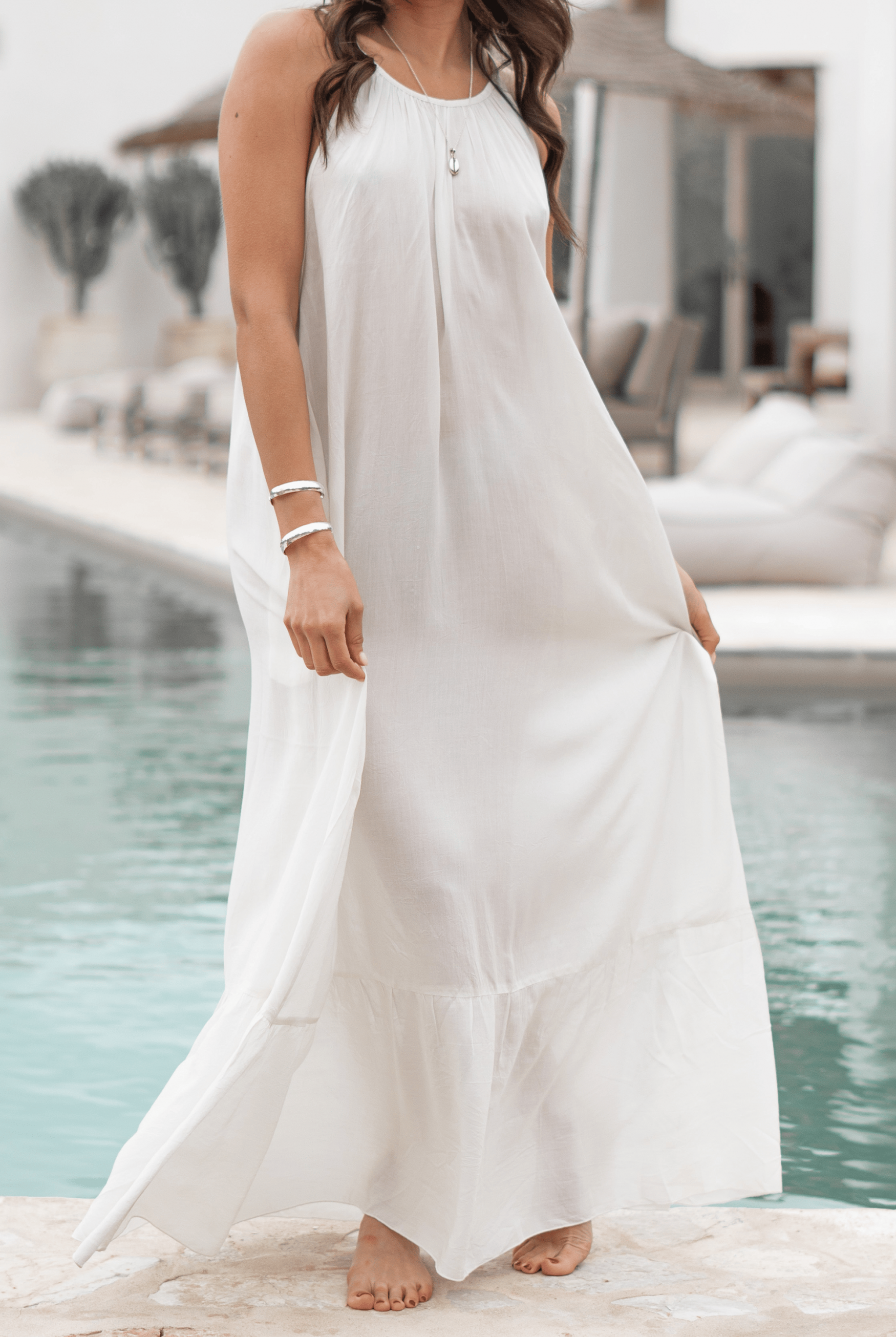 Bohemian jurk in beige van ibzmode, Brands of Ibiza