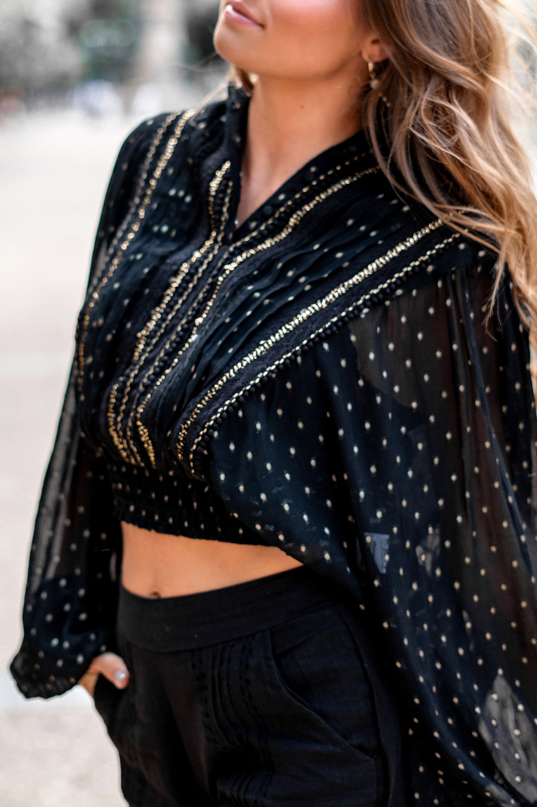 Bohemian blouse in black van ibzmode, Brands of Ibiza