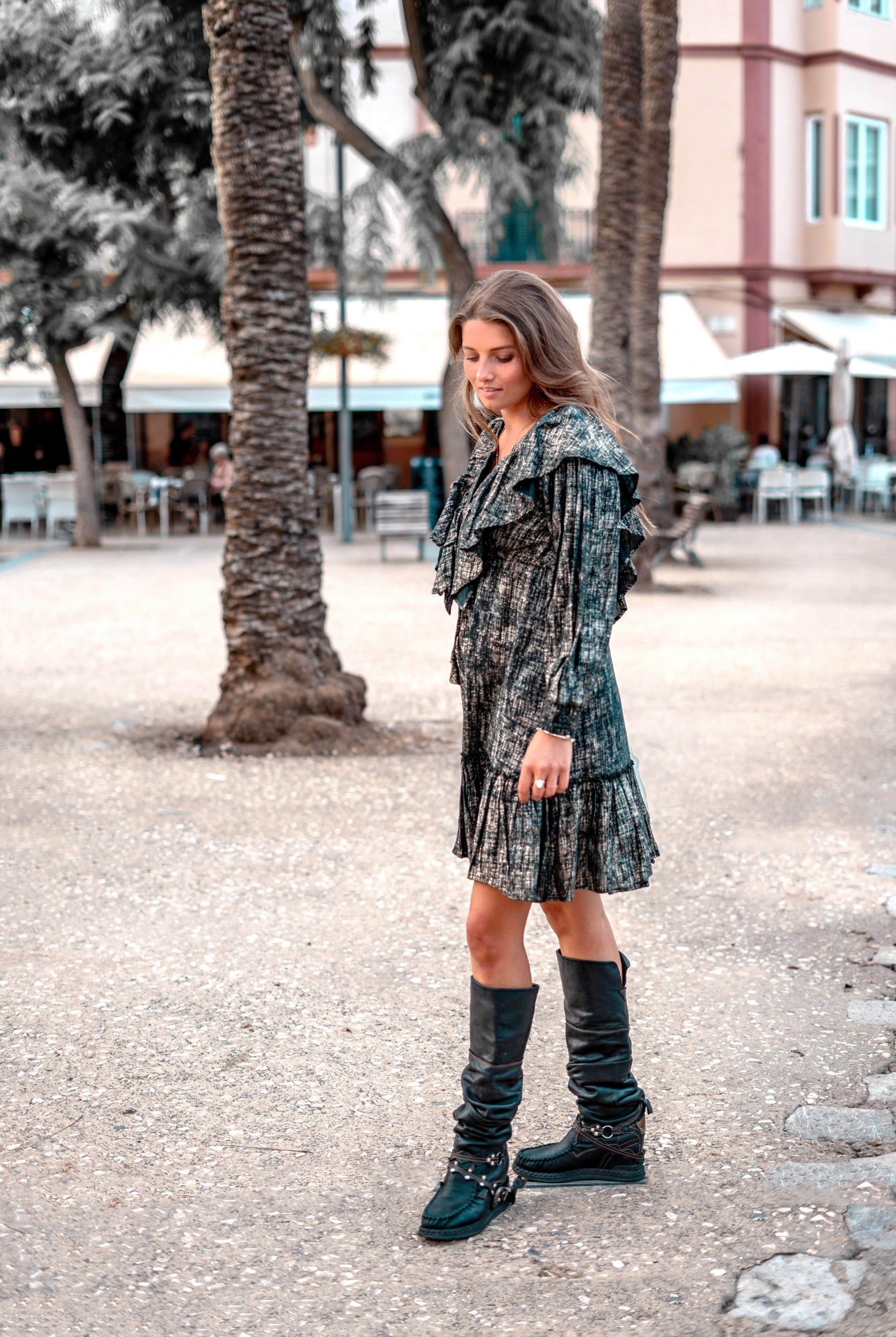 Bohemian jurk in black gold van ibzmode, Brands of Ibiza