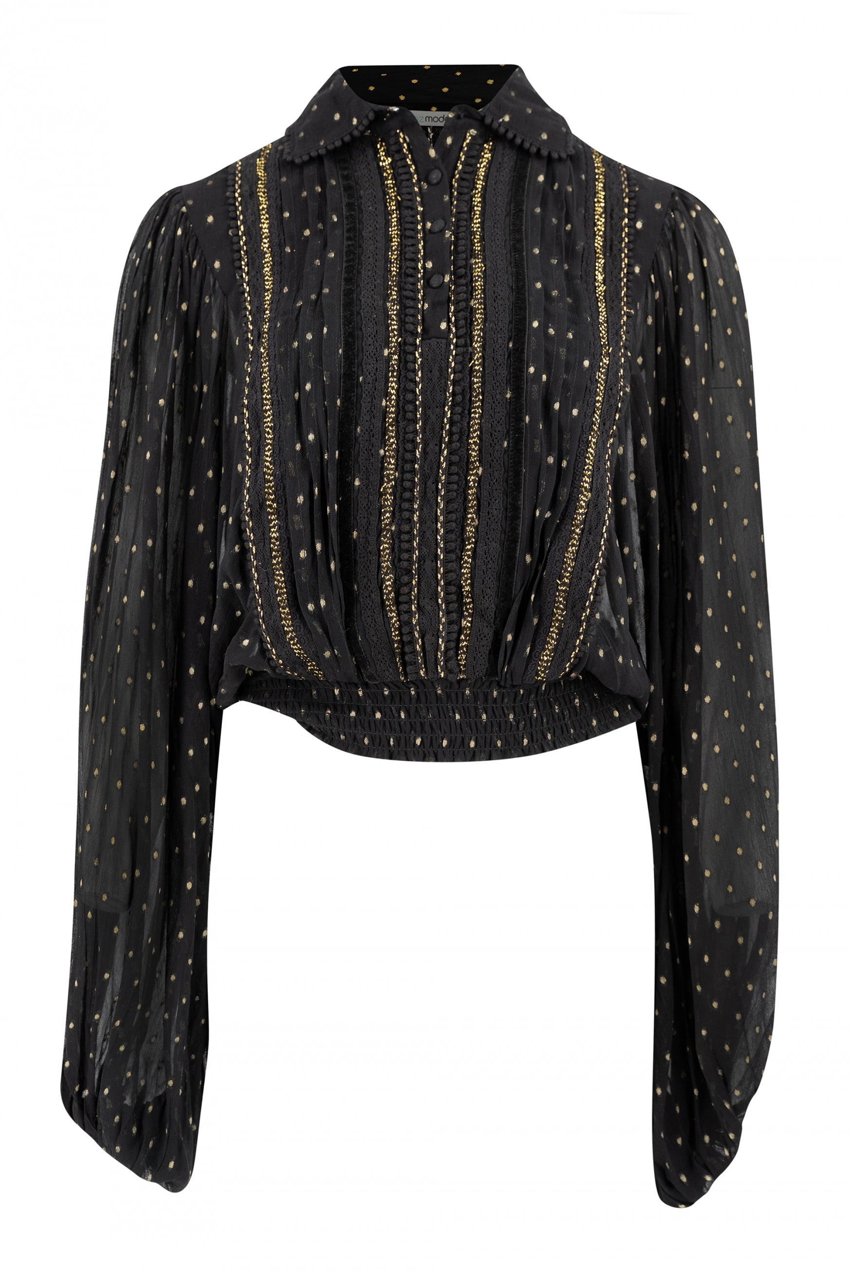 Bohemian blouse in black van ibzmode, Brands of Ibiza