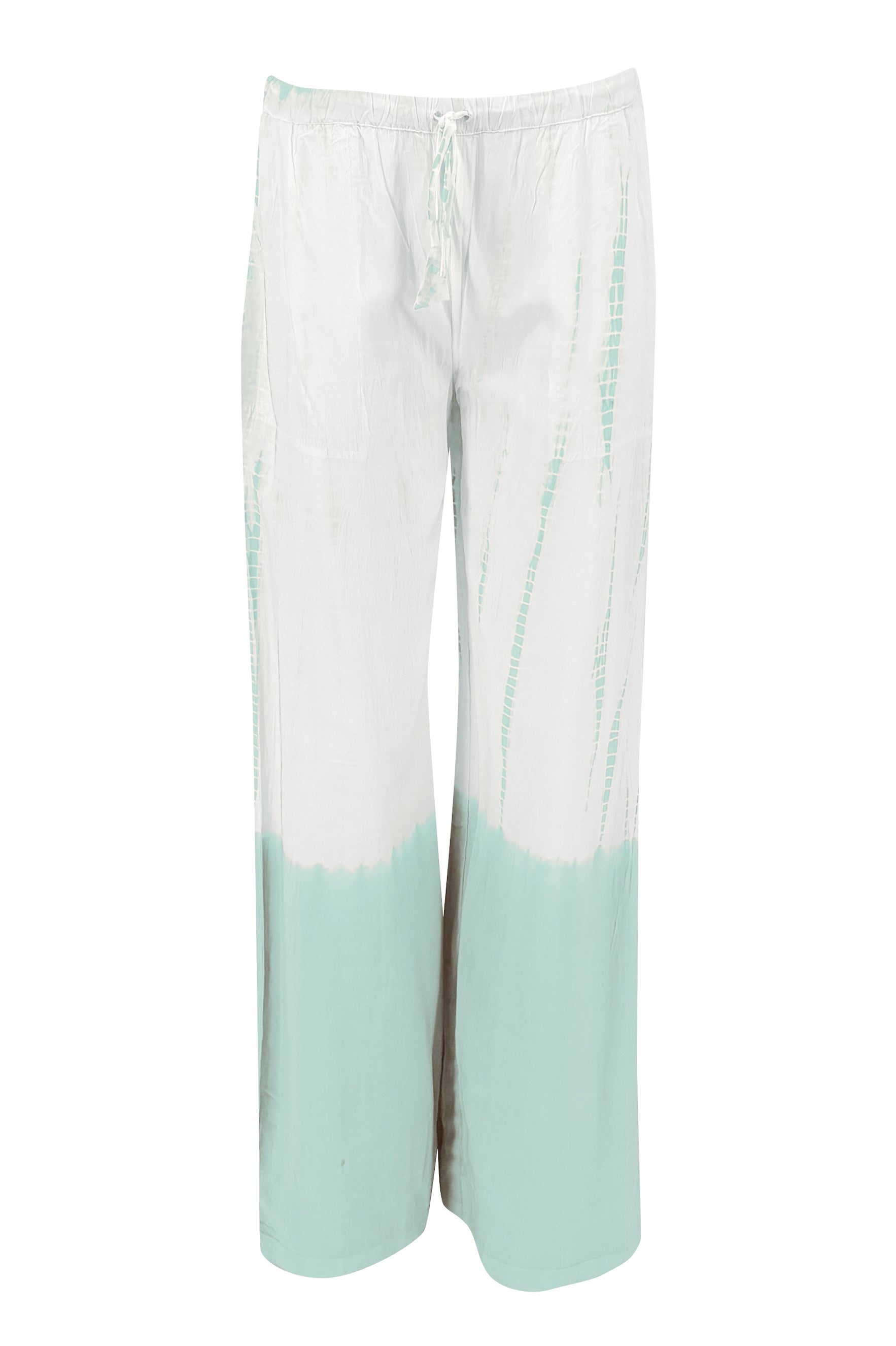 Ibizamode Bohemian Blush mint tie dye viscose wide leg pants