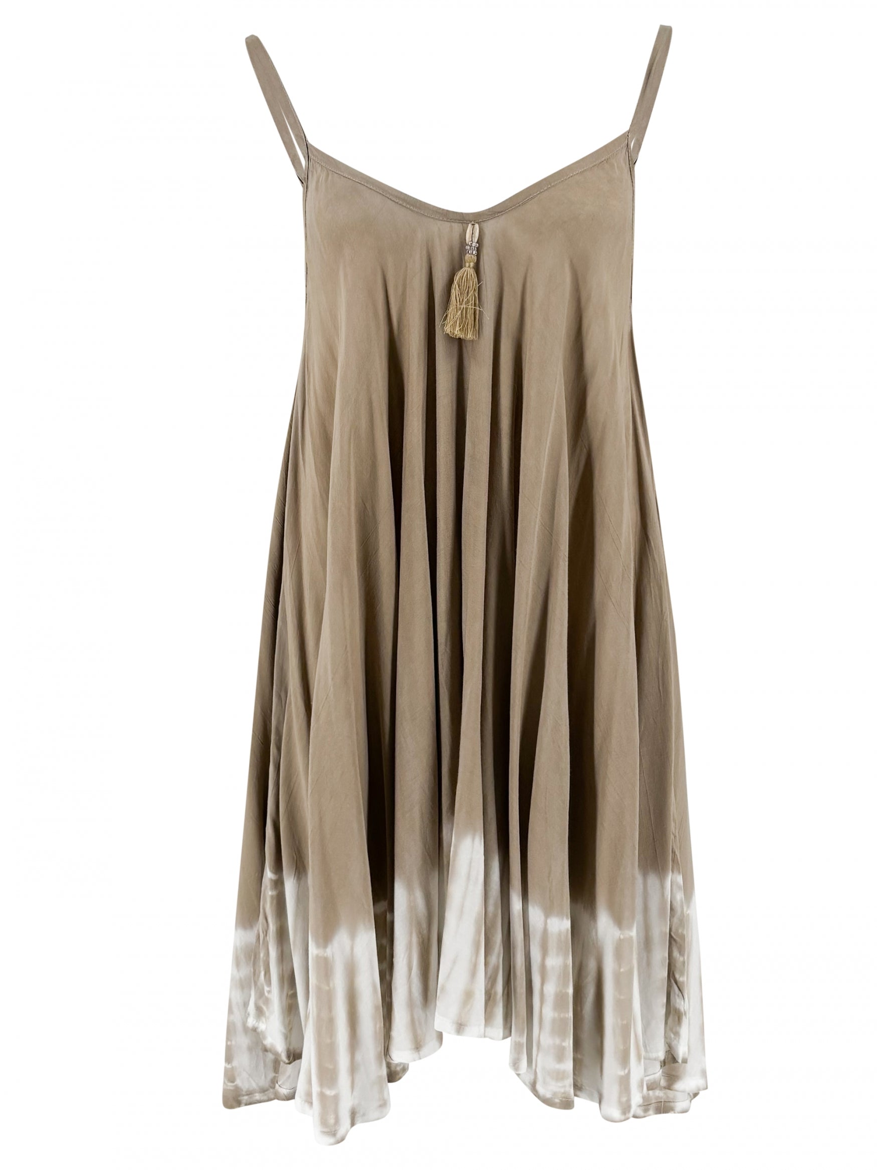 Bohemian jurk in taupe van ibzmode, Brands of Ibiza