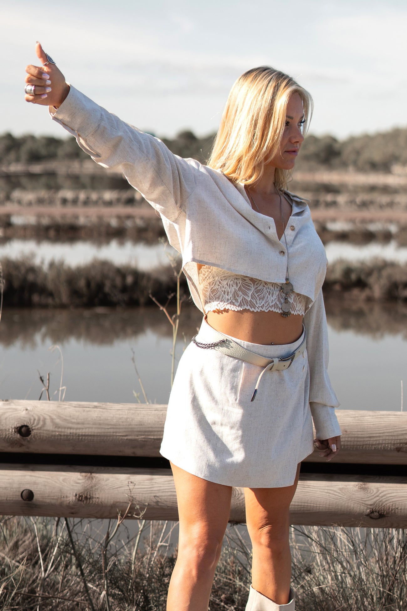 Bohemian blouse in beige van MOOST Wanted, Brands of Ibiza