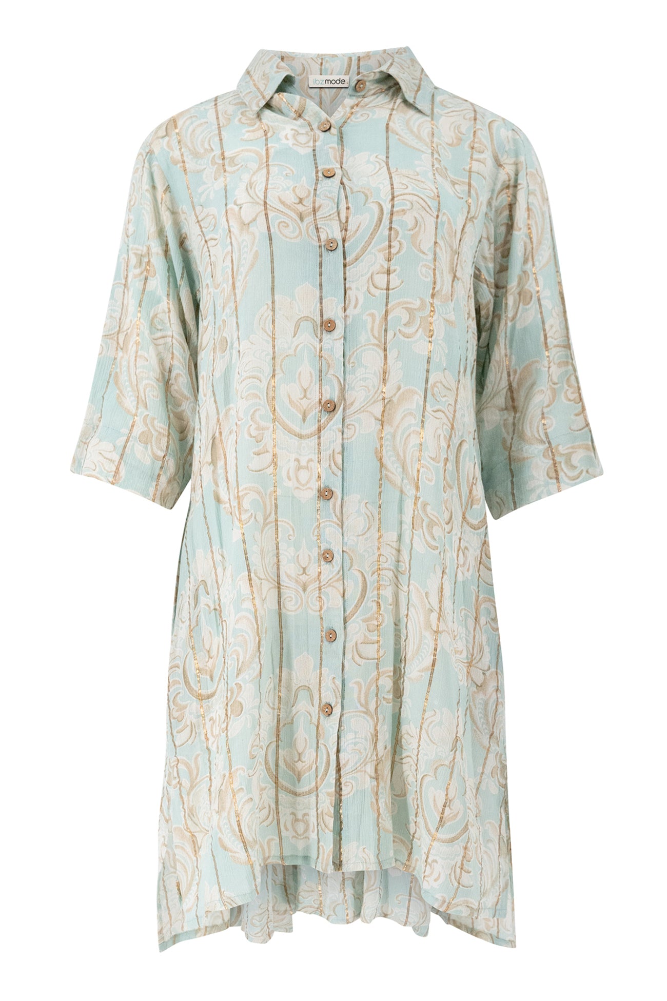 Bohemian blouse in pale blue van ibzmode, Brands of Ibiza