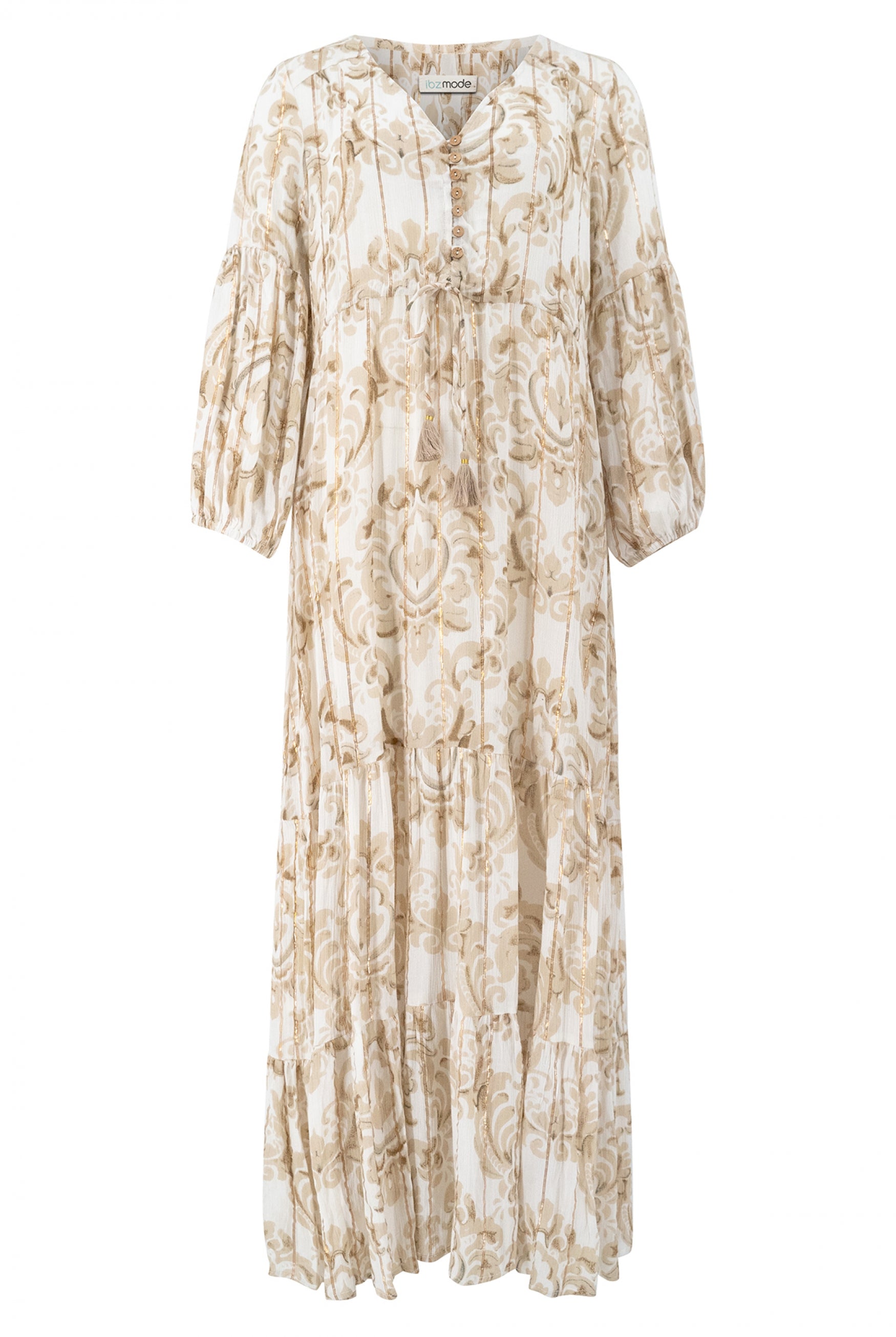 Bohemian jurk in white van ibzmode, Brands of Ibiza