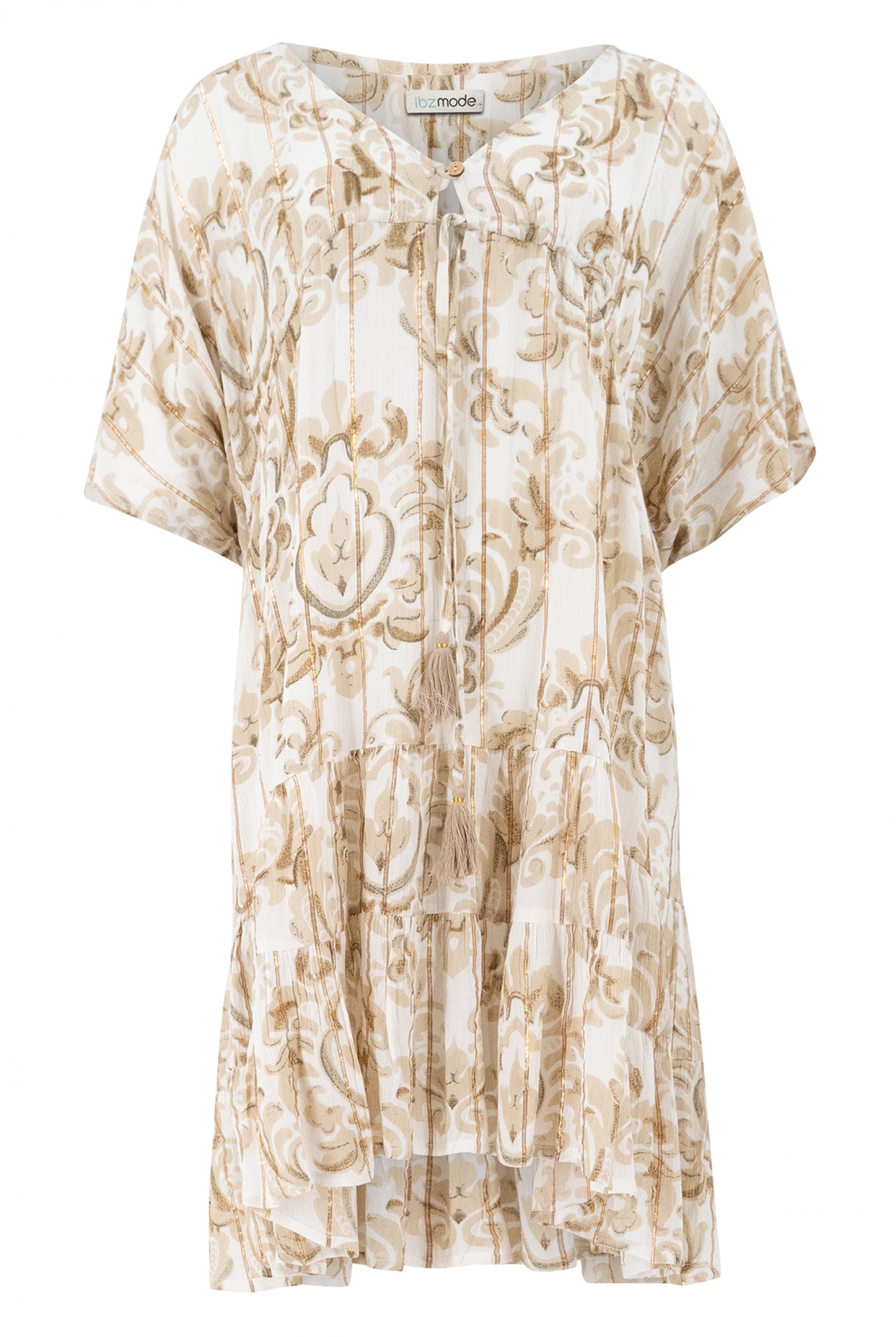 Bohemian jurk in white van ibzmode, Brands of Ibiza