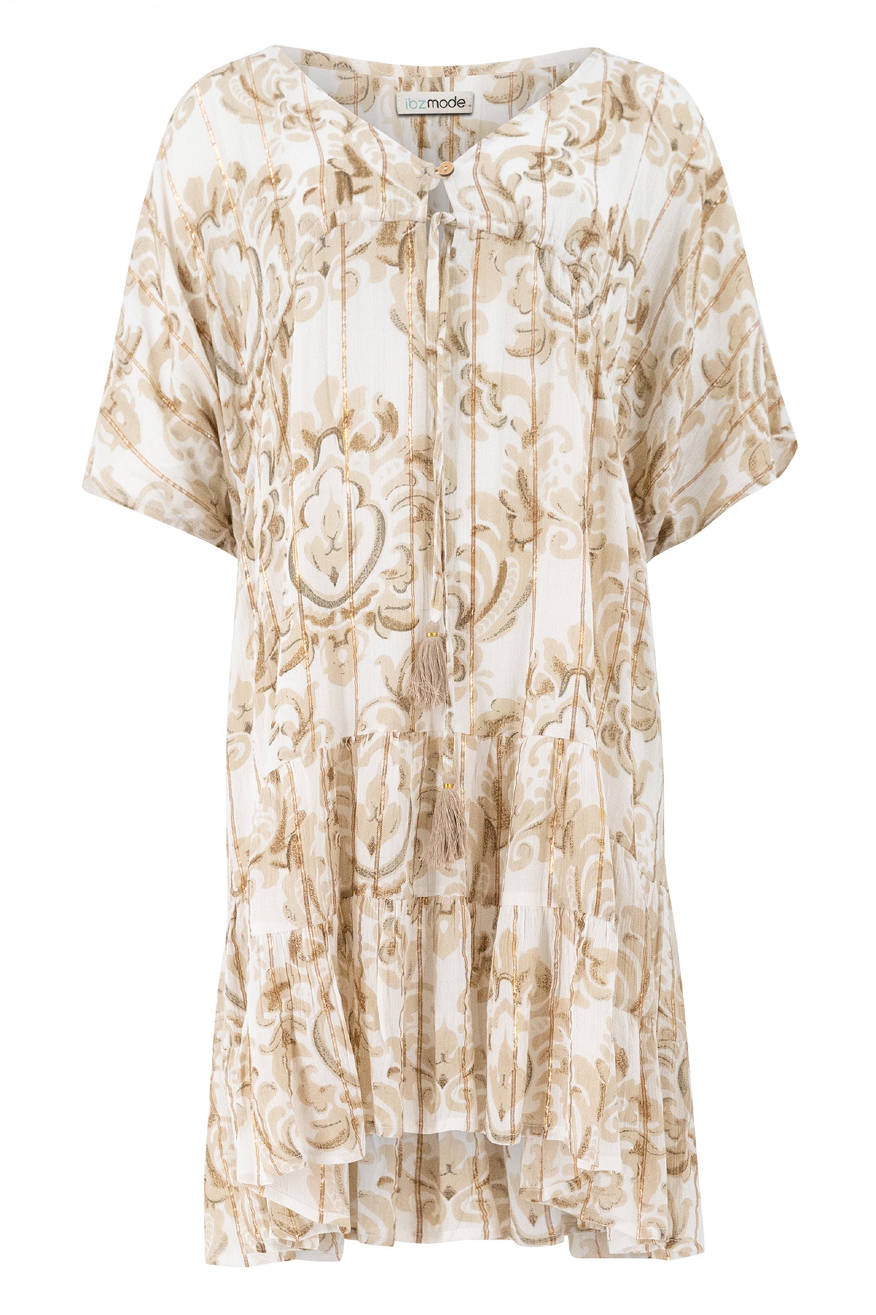 Bohemian jurk in white van ibzmode, Brands of Ibiza