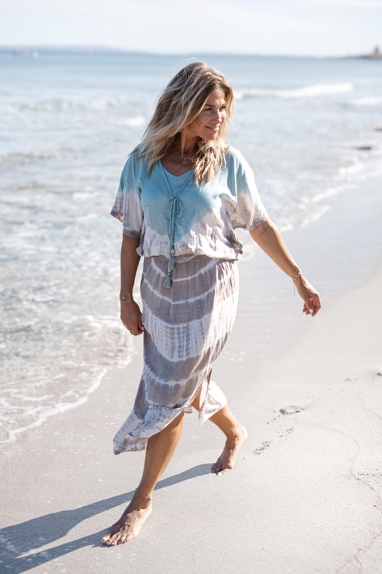 Bohemian jurk in pale blue van ibzmode, Brands of Ibiza