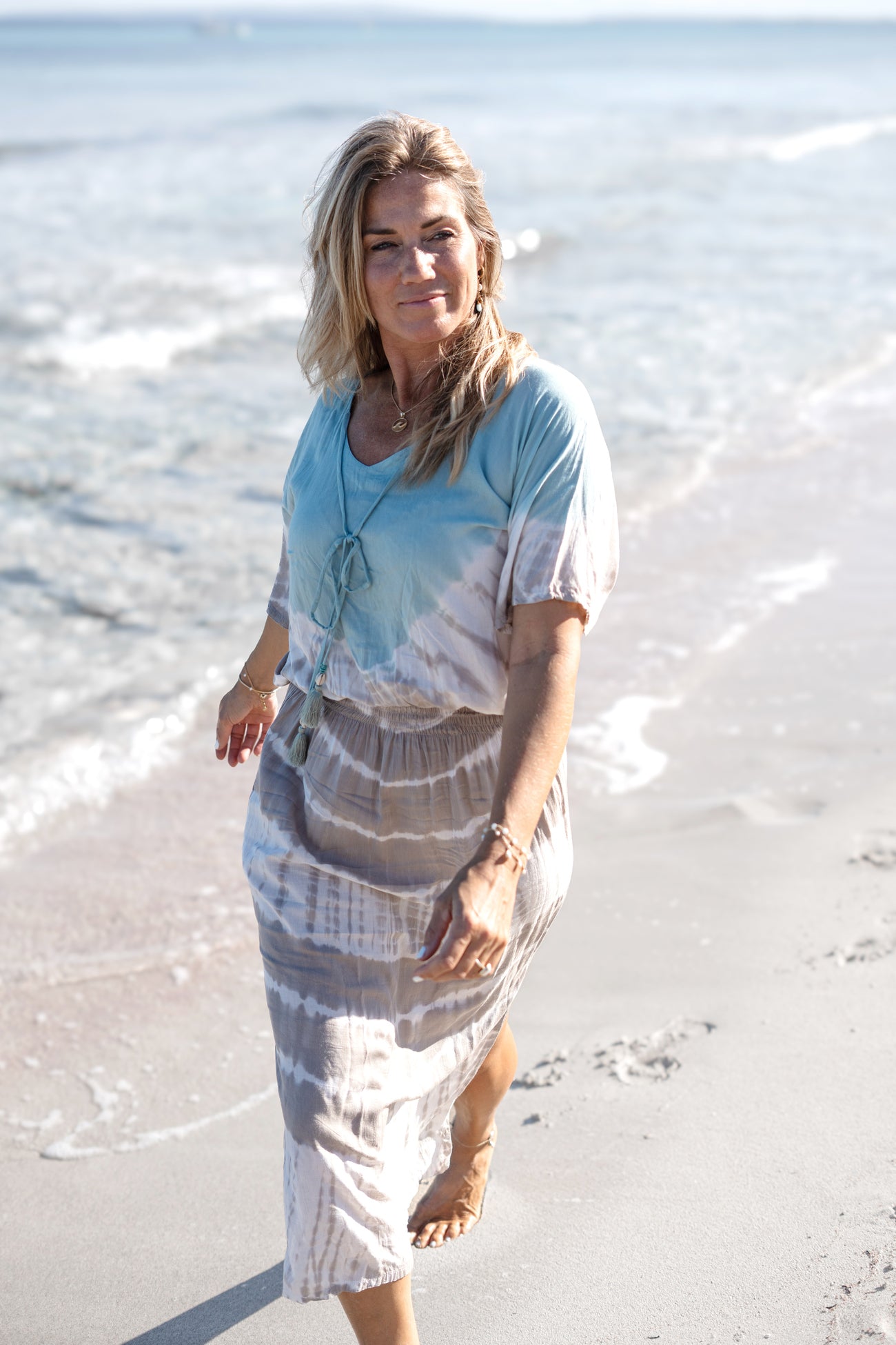 Bohemian jurk in pale blue van ibzmode, Brands of Ibiza