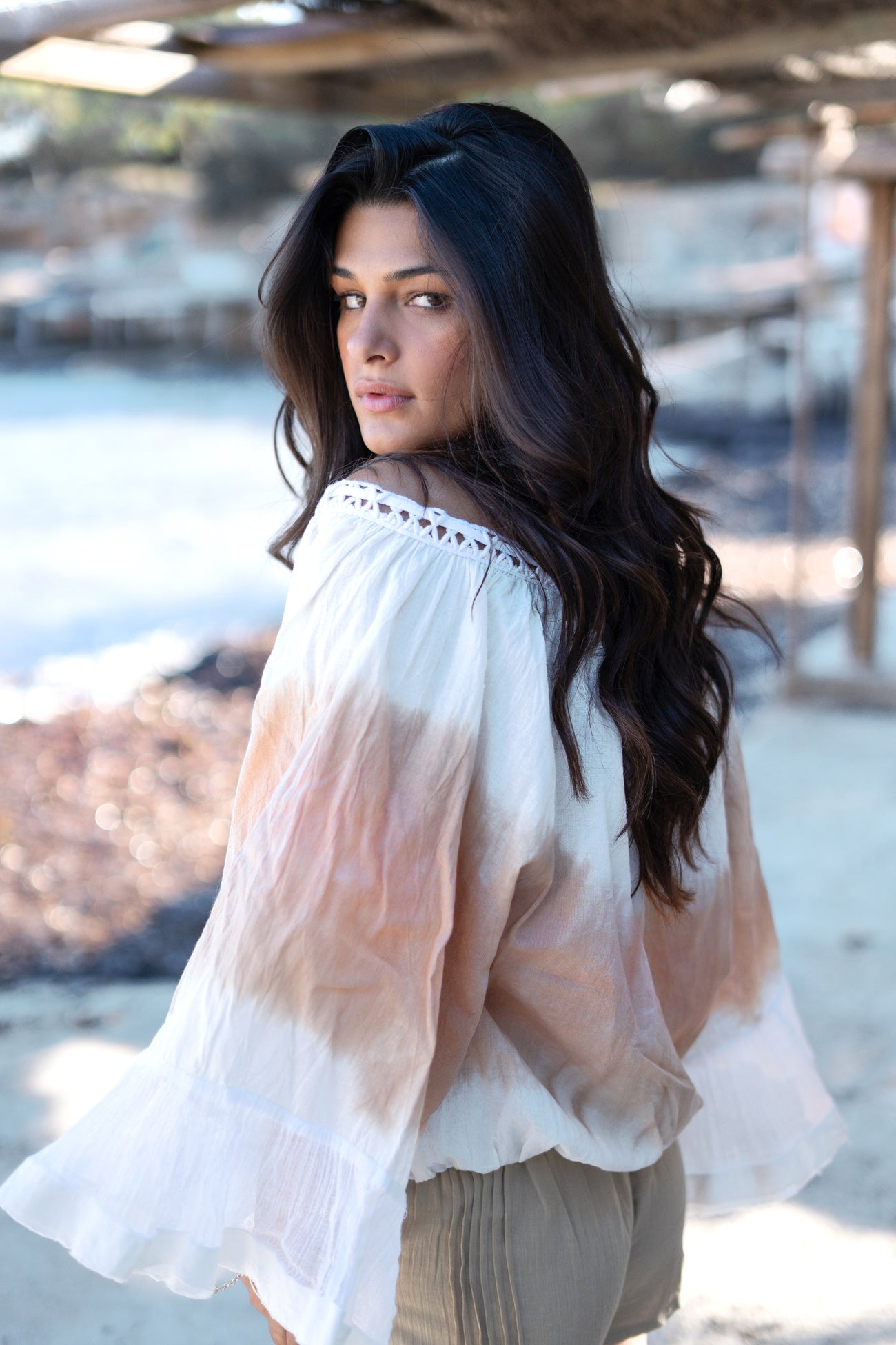 Bohemian blouse in ivory van ibzmode, Brands of Ibiza