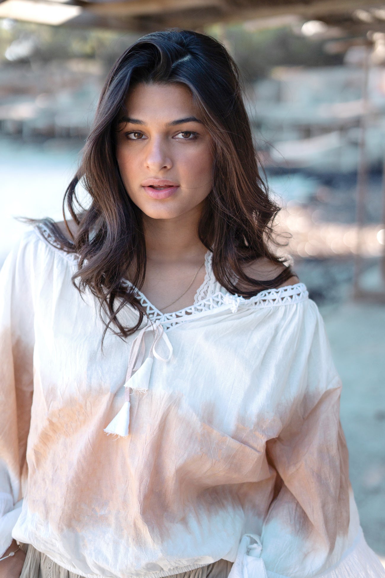 Bohemian blouse in ivory van ibzmode, Brands of Ibiza