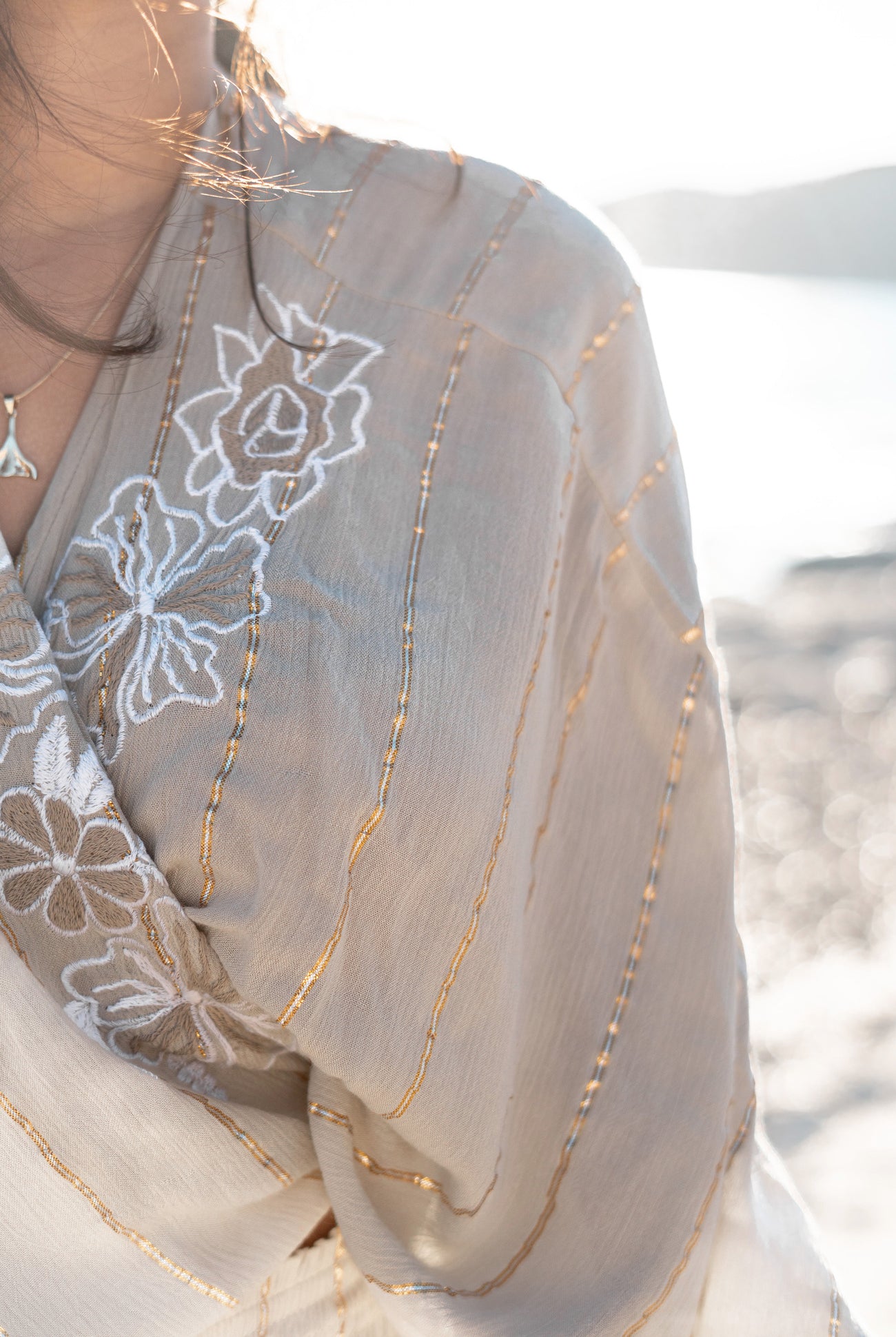 Bohemian kimono in sand van ibzmode, Brands of Ibiza