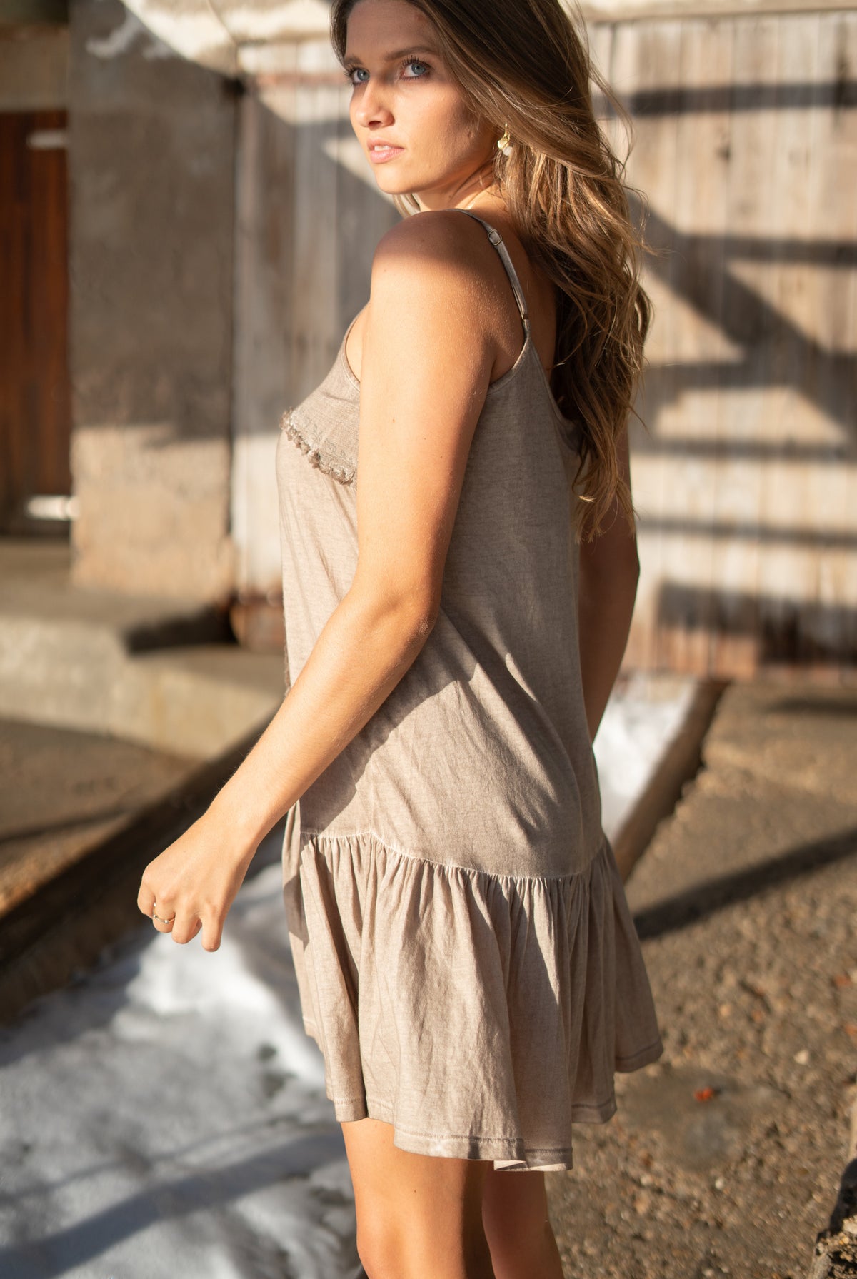 Robe bohème taupe de la marque ibzmode, Brands of Ibiza