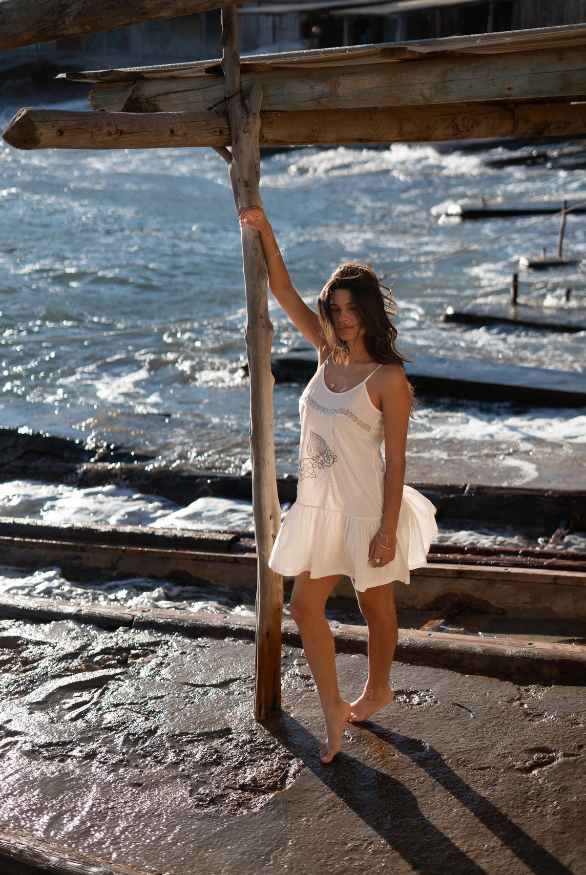 Robe bohème blanche de la marque ibzmode, Brands of Ibiza