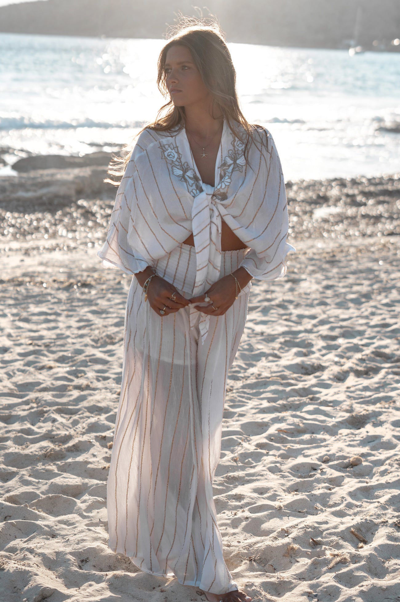 Bohemian broek in white van ibzmode, Brands of Ibiza