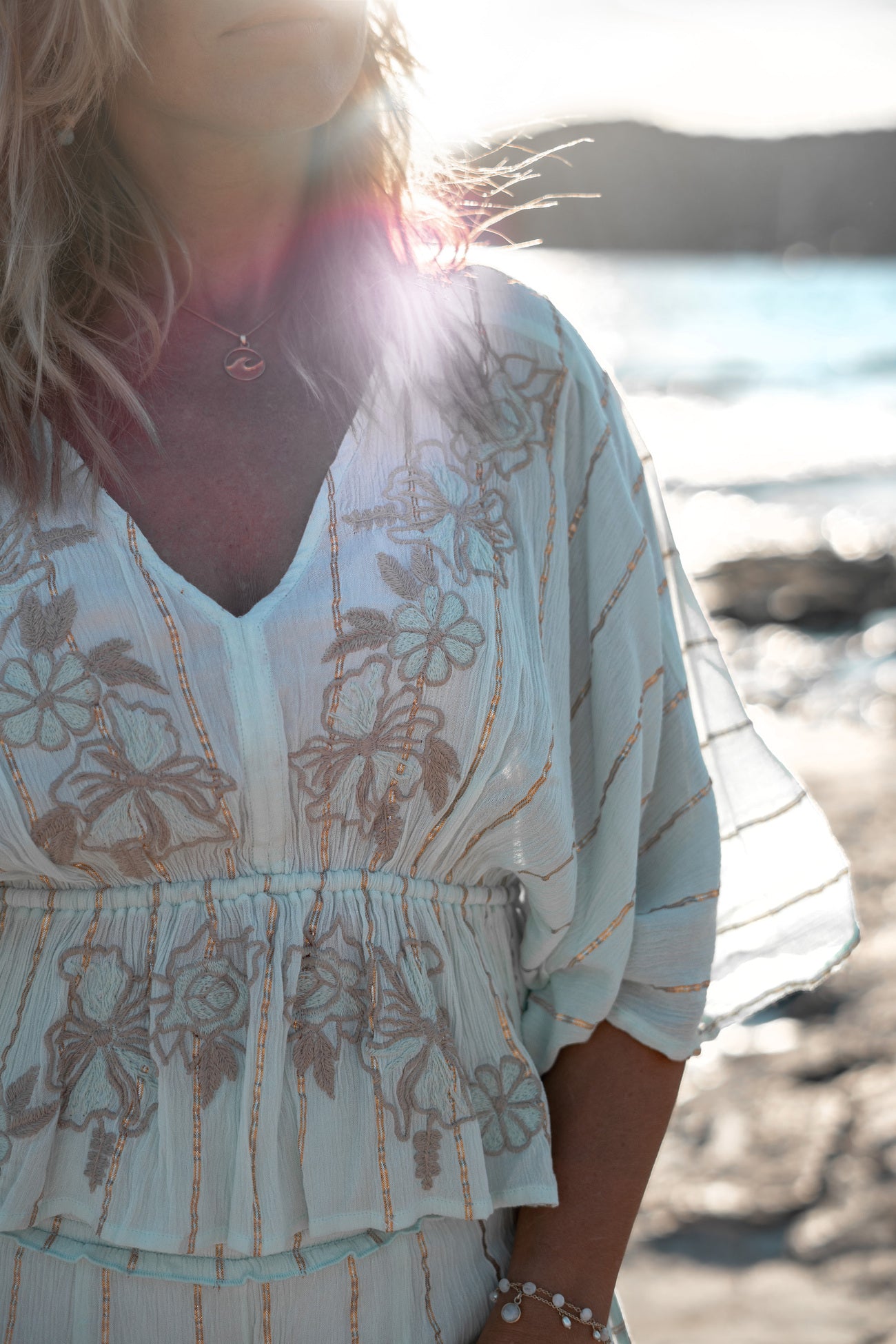 Bohemian top in mint van ibzmode, Brands of Ibiza