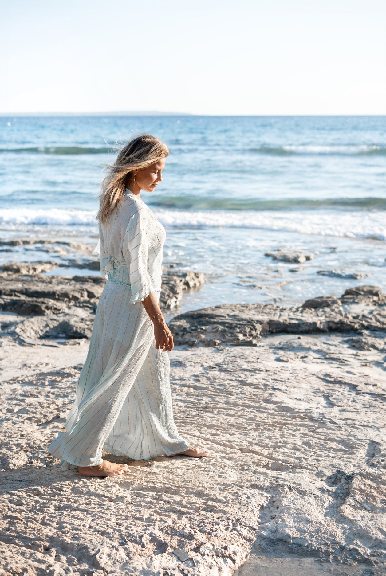 Bohemian kimono in mint van ibzmode, Brands of Ibiza