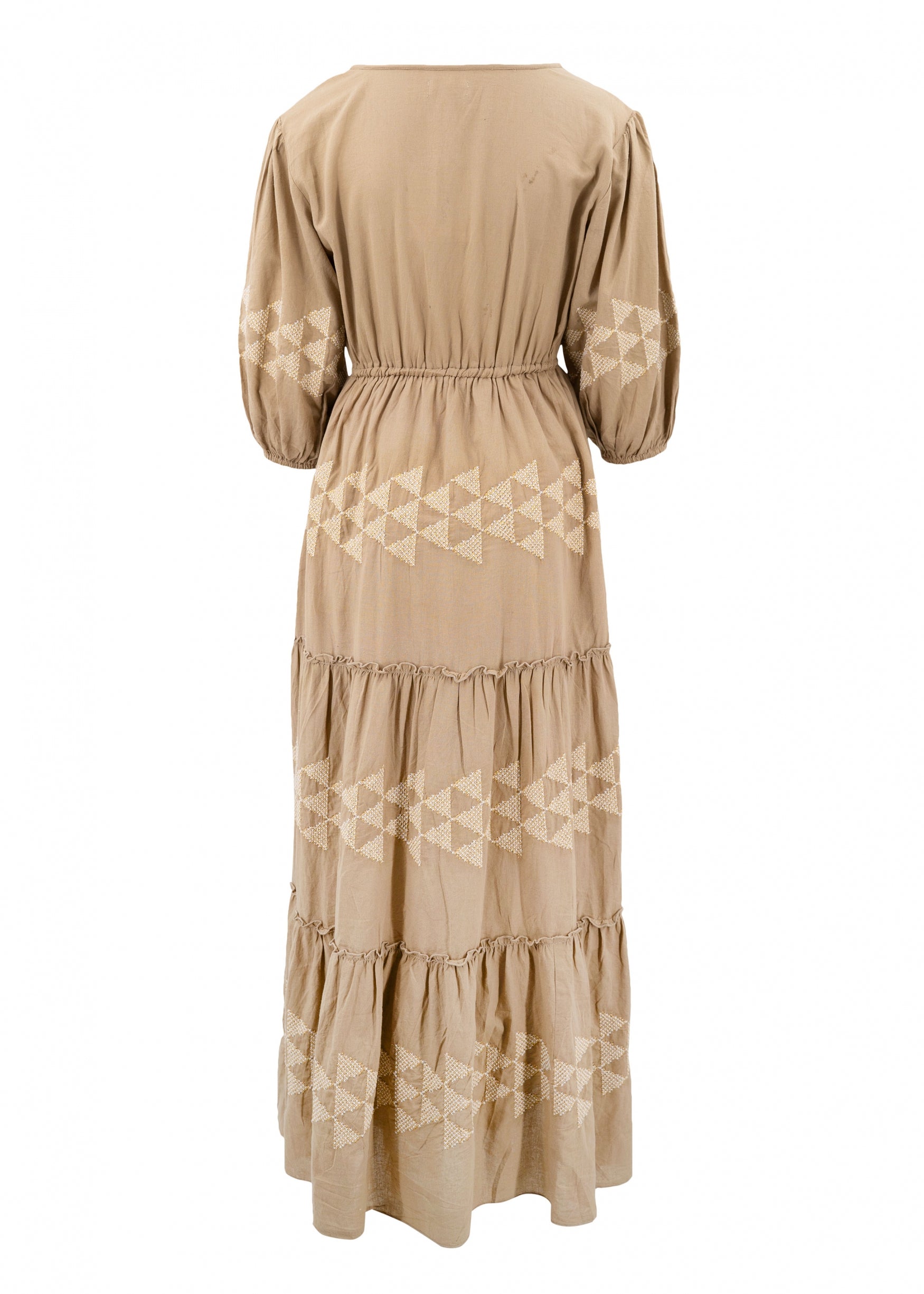 Bohemian jurk in taupe van ibzmode, Brands of Ibiza