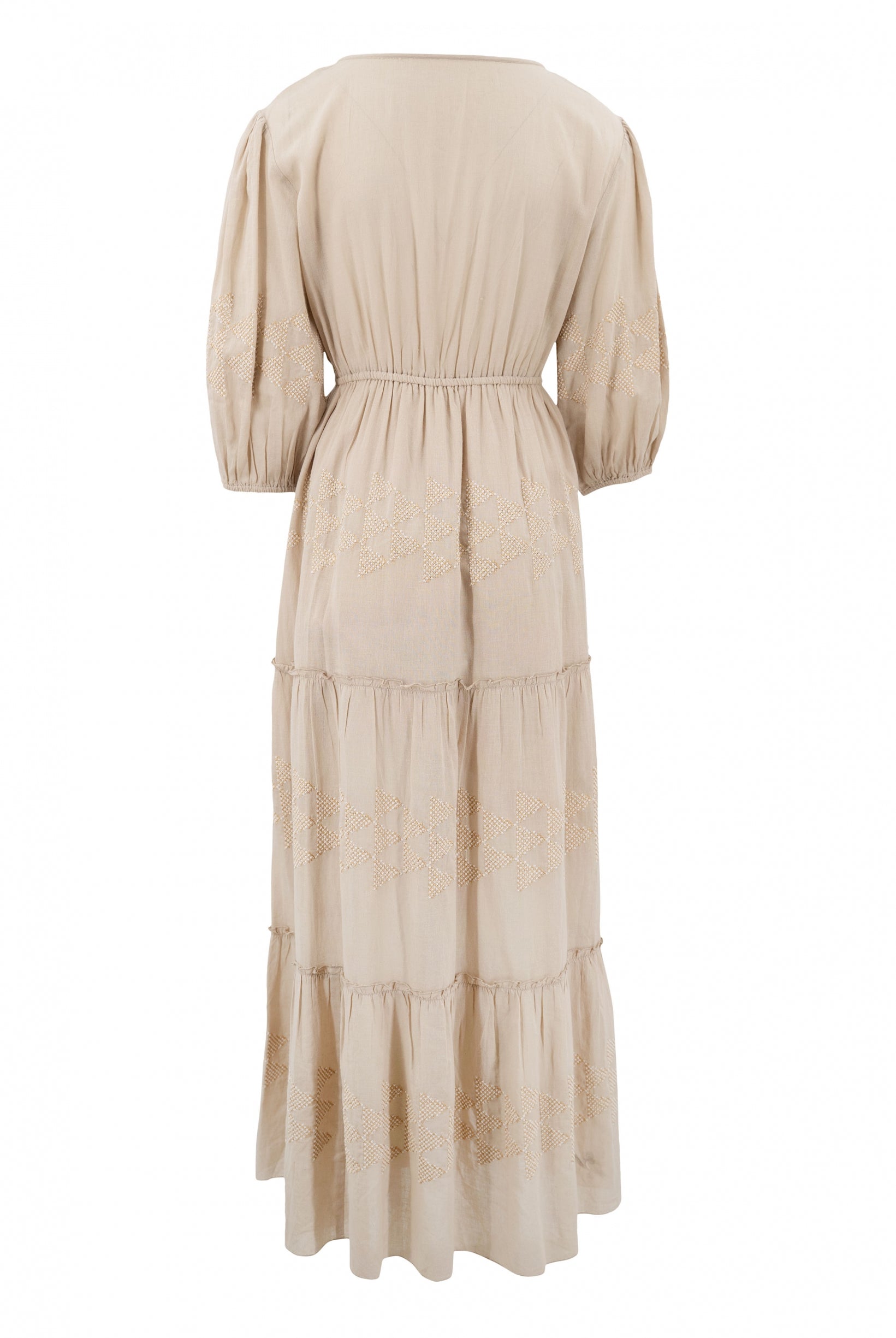 Bohemian jurk in sand van ibzmode, Brands of Ibiza