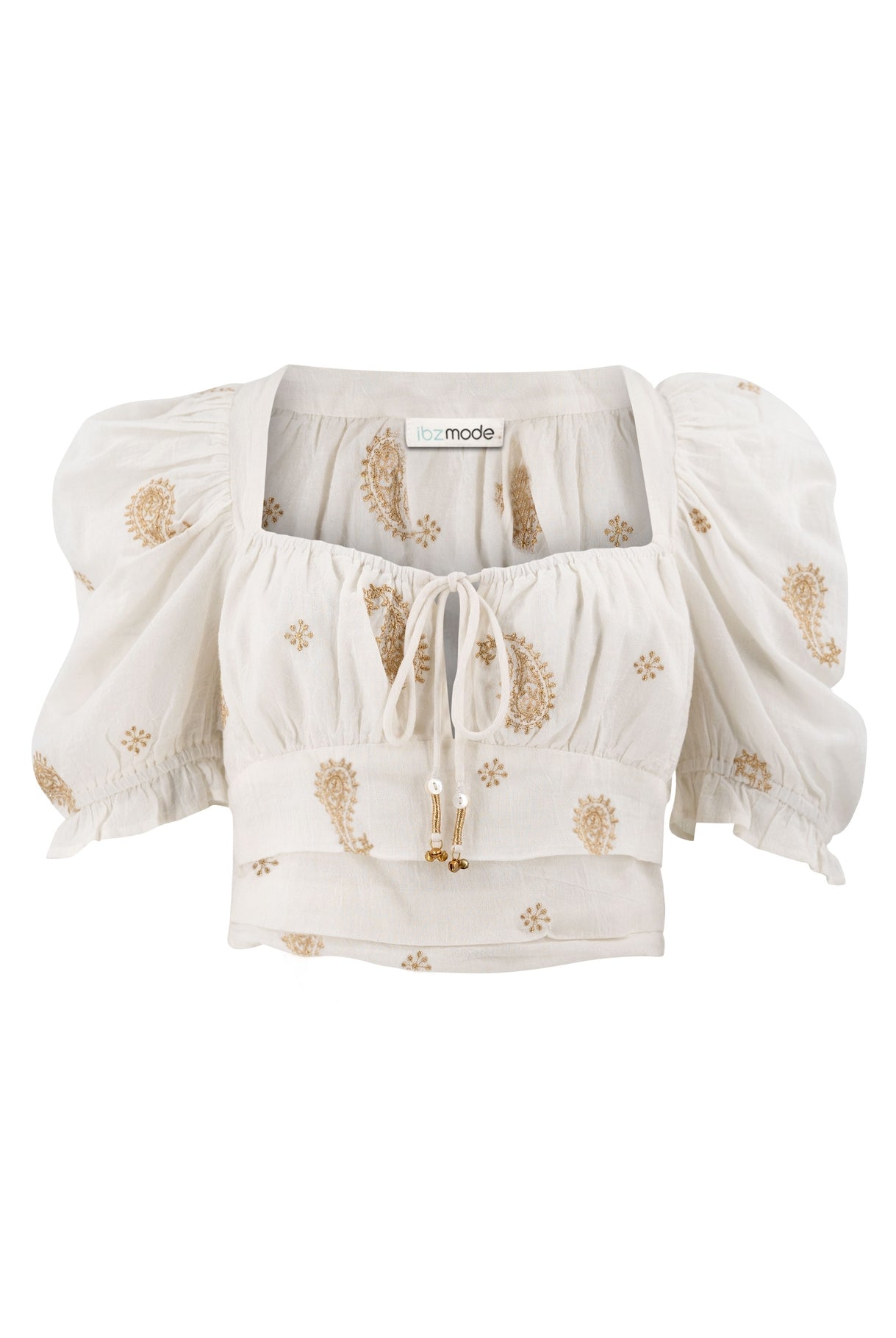 Bohemian blouse in ivory van ibzmode, Brands of Ibiza