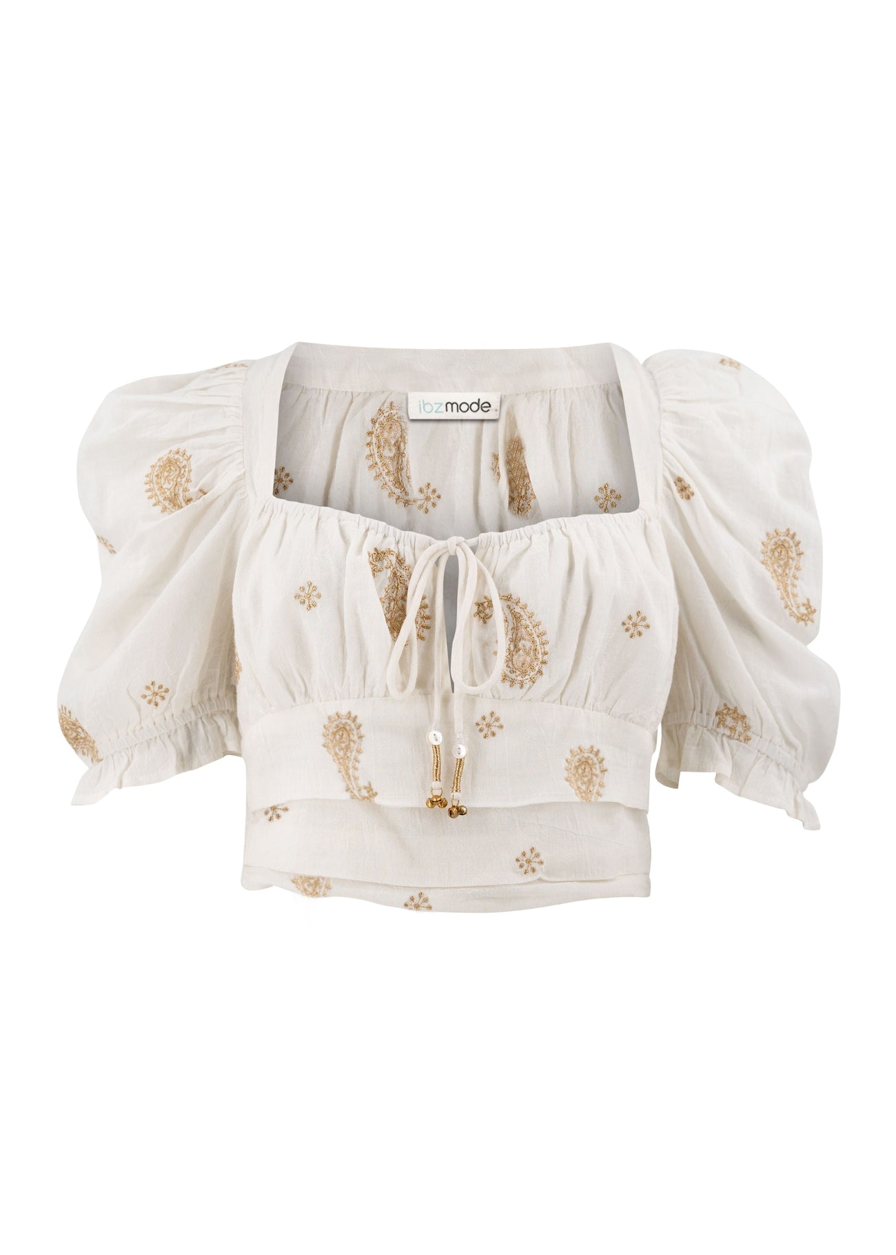 Bohemian blouse in ivory van ibzmode, Brands of Ibiza