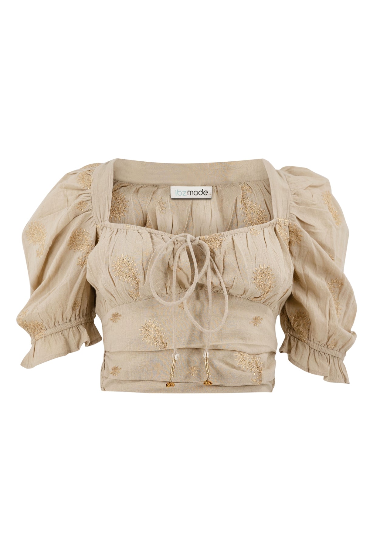 Bohemian blouse in sand van ibzmode, Brands of Ibiza
