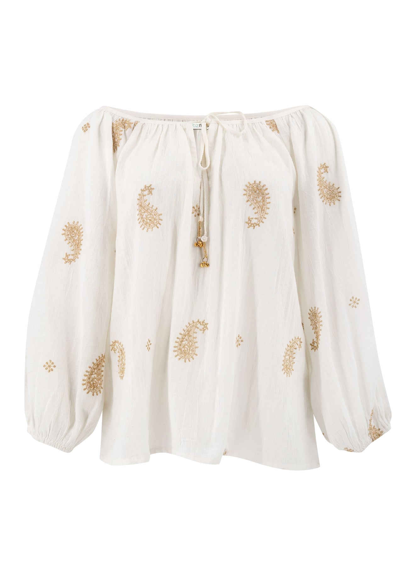Bohemian blouse in ivory van ibzmode, Brands of Ibiza