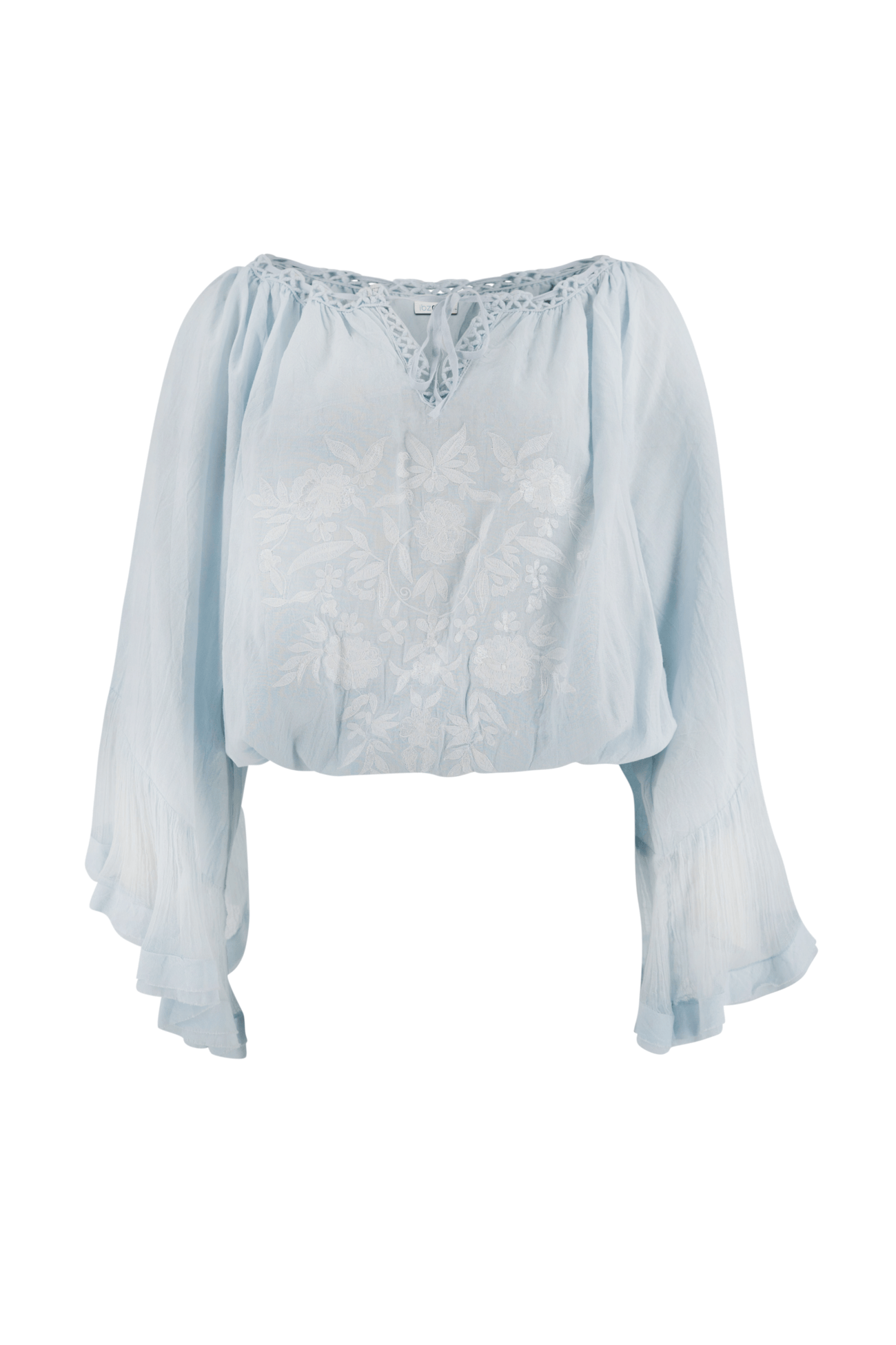Bohemian blouse in blue van ibzmode, Brands of Ibiza