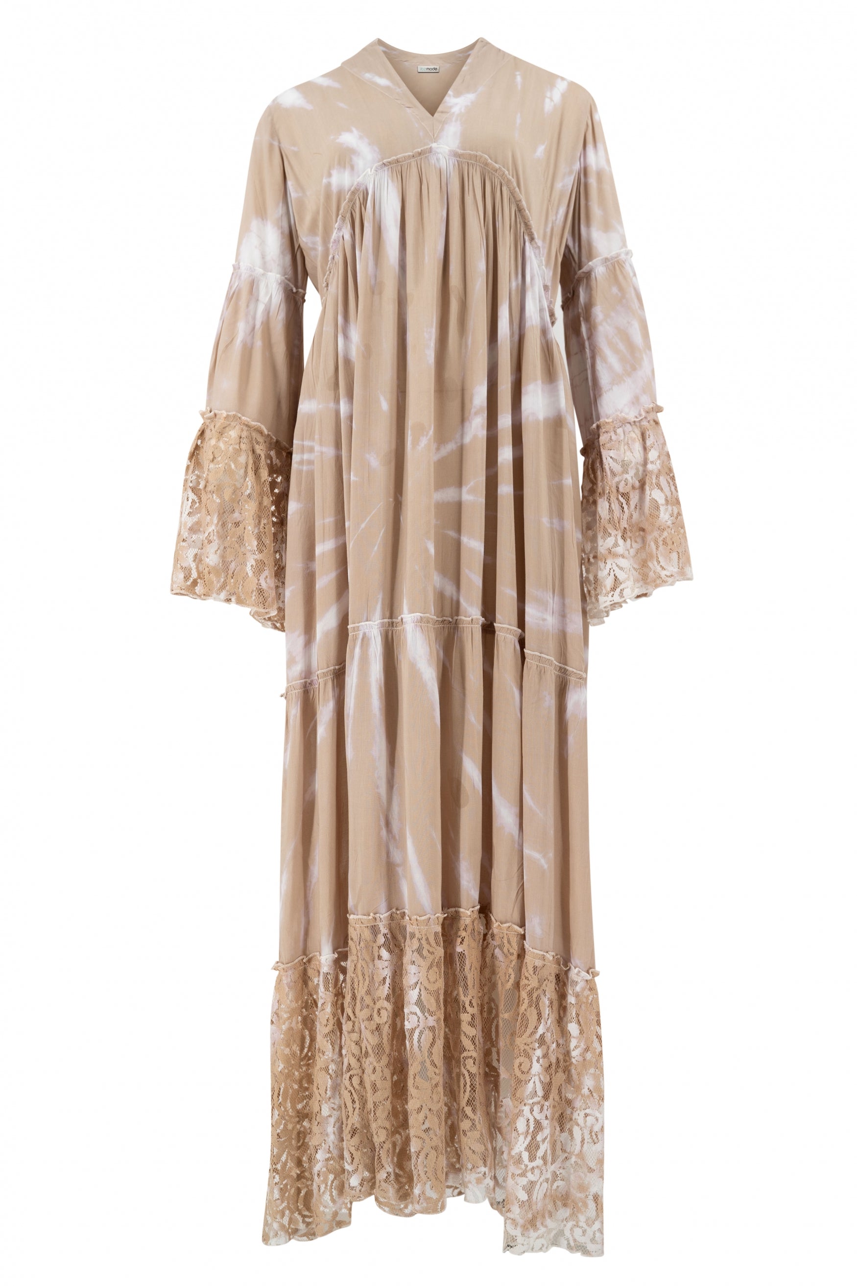 Bohemian jurk in taupe van ibzmode, Brands of Ibiza