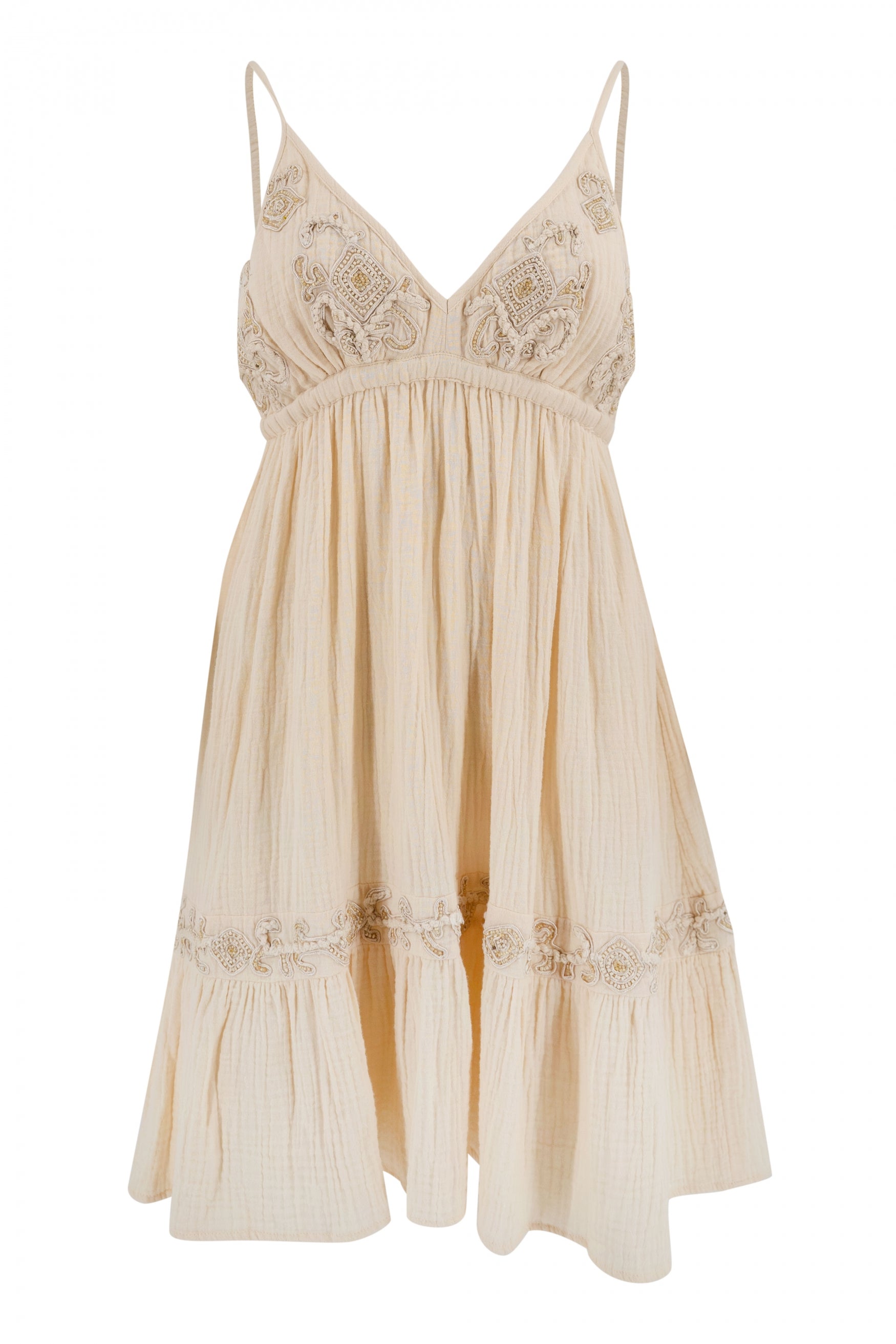 Bohemian jurk in ecru van ibzmode, Brands of Ibiza