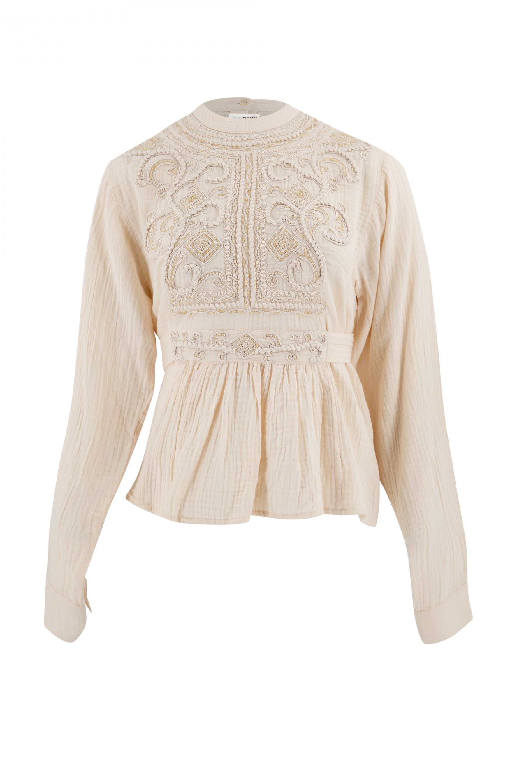 Bohemian blouse in ecru van ibzmode, Brands of Ibiza