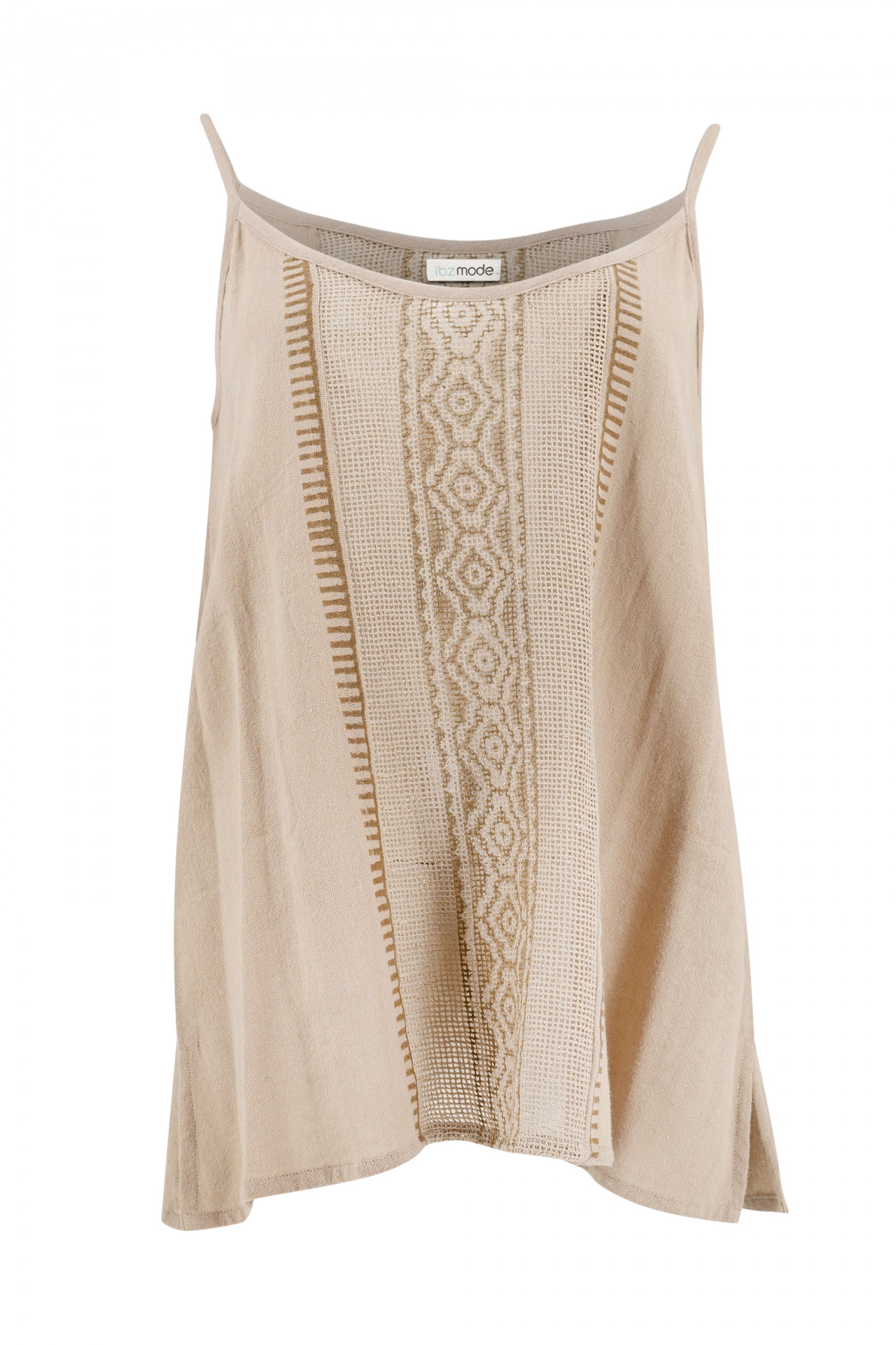 Bohemian top in sand van ibzmode, Brands of Ibiza