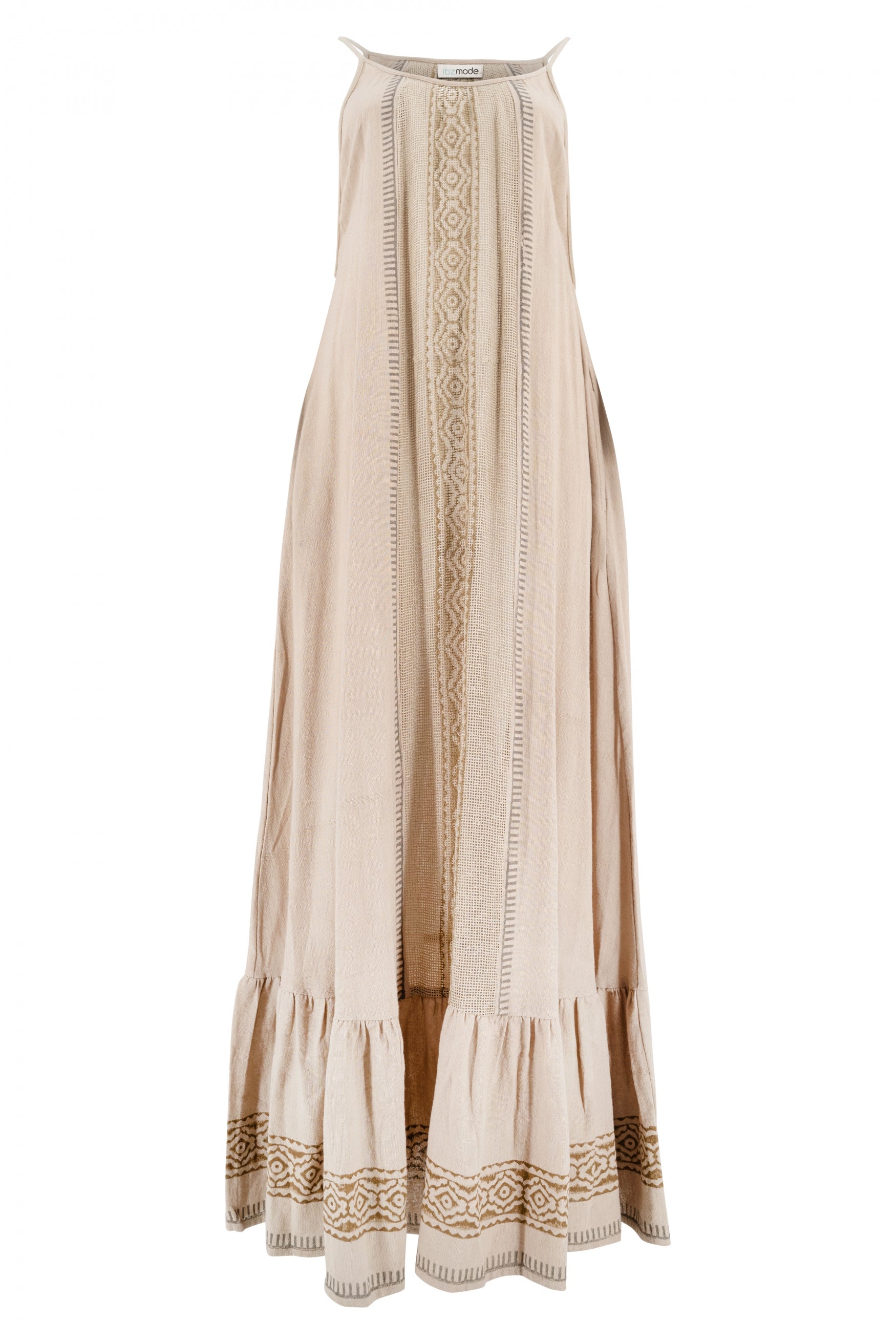 Bohemian jurk in sand van ibzmode, Brands of Ibiza