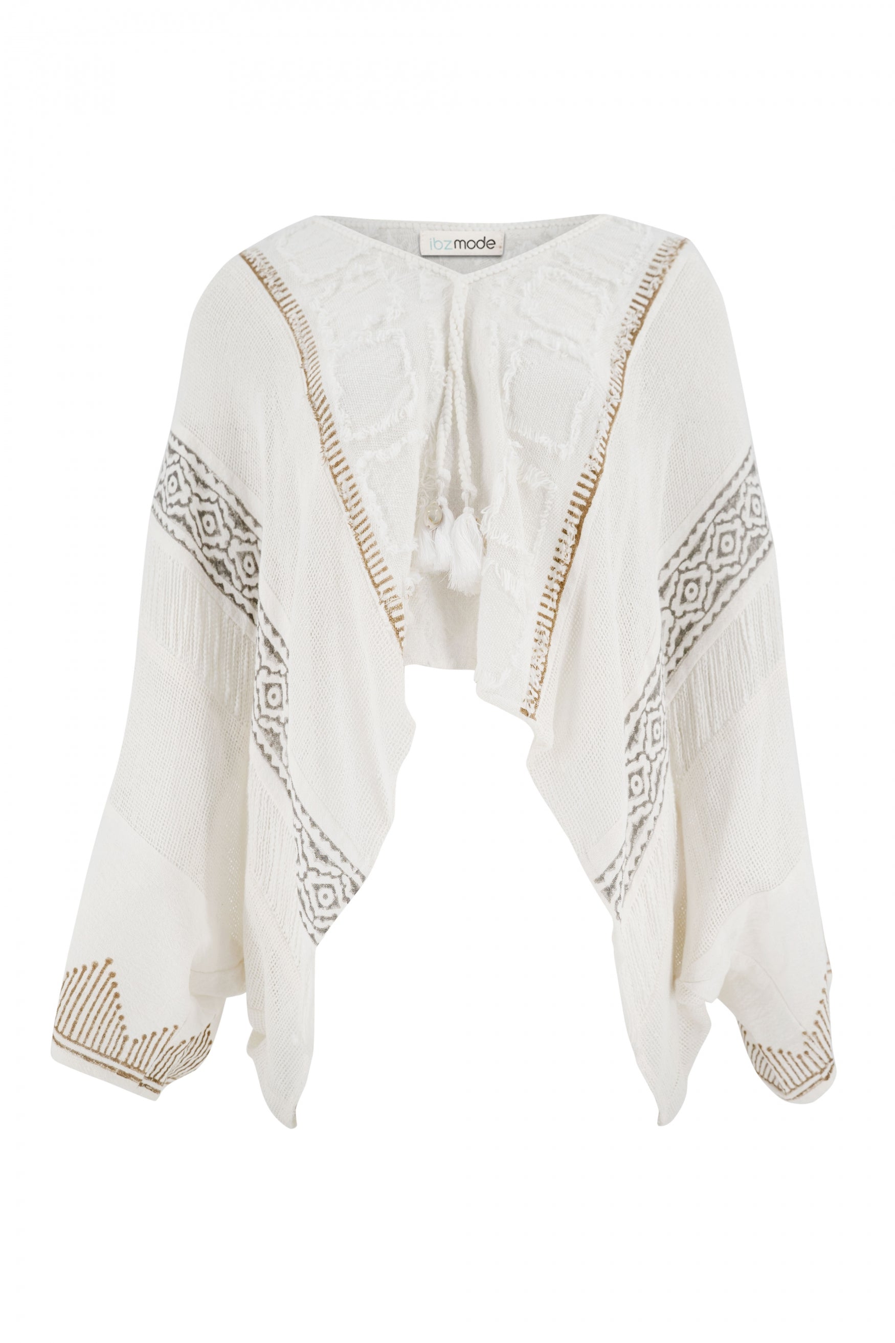 Bohemian top in white from ibzmode, Brands of Ibiza