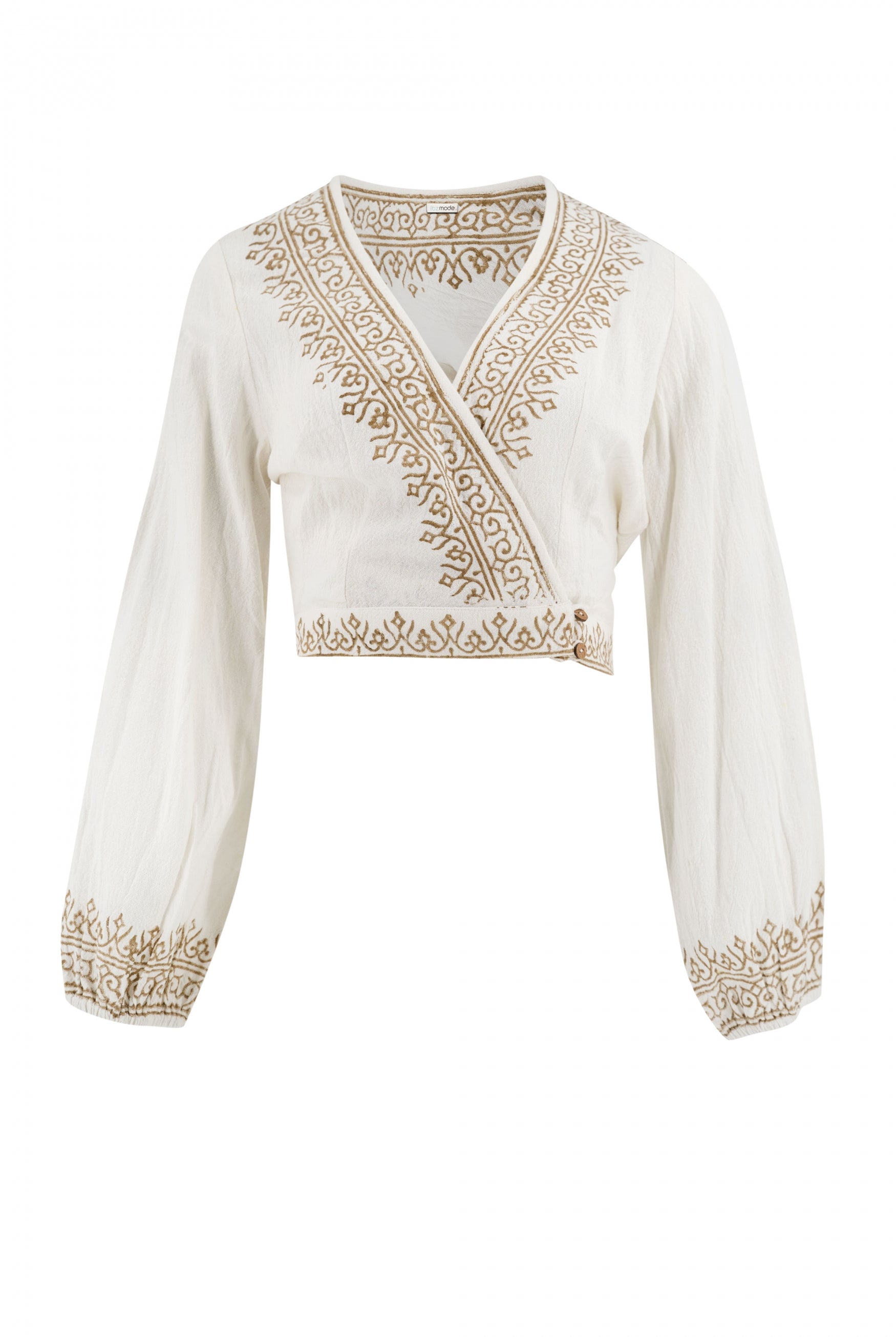 Bohemian top in white van ibzmode, Brands of Ibiza