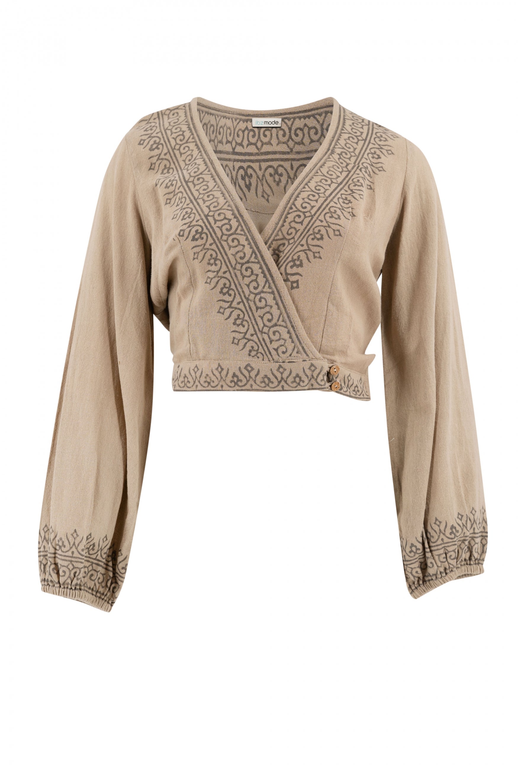 Bohemian top in sand van ibzmode, Brands of Ibiza