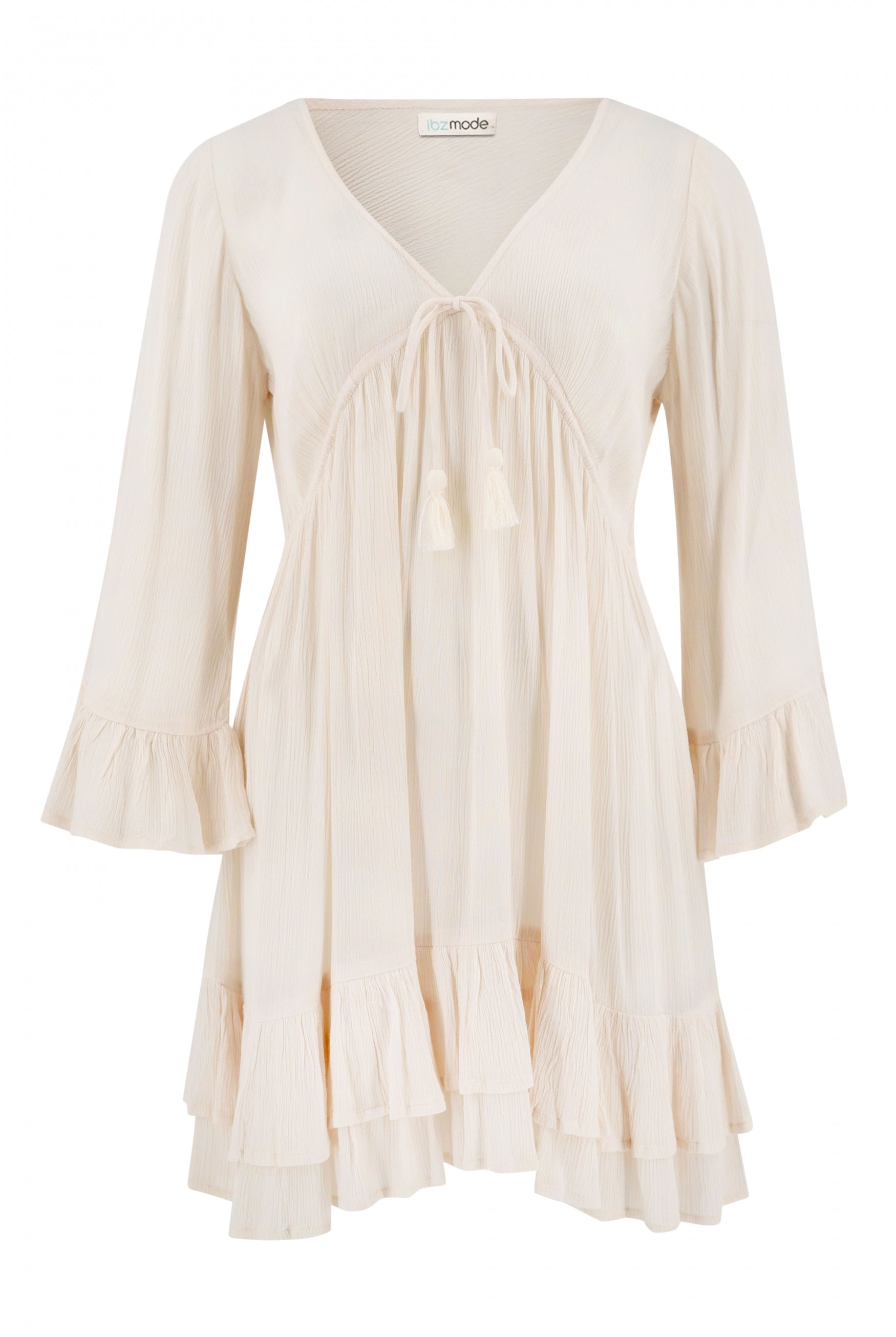 Bohemian jurk in ivory van ibzmode, Brands of Ibiza